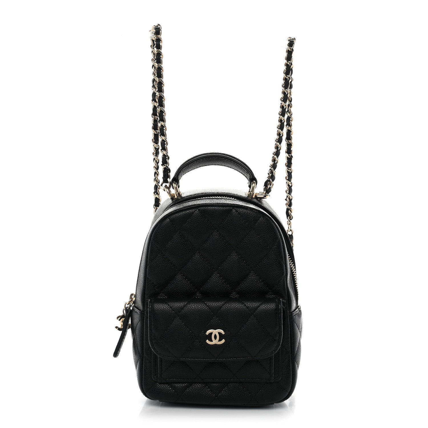 Caviar Quilted CC Mini Classic Backpack Black — view 1