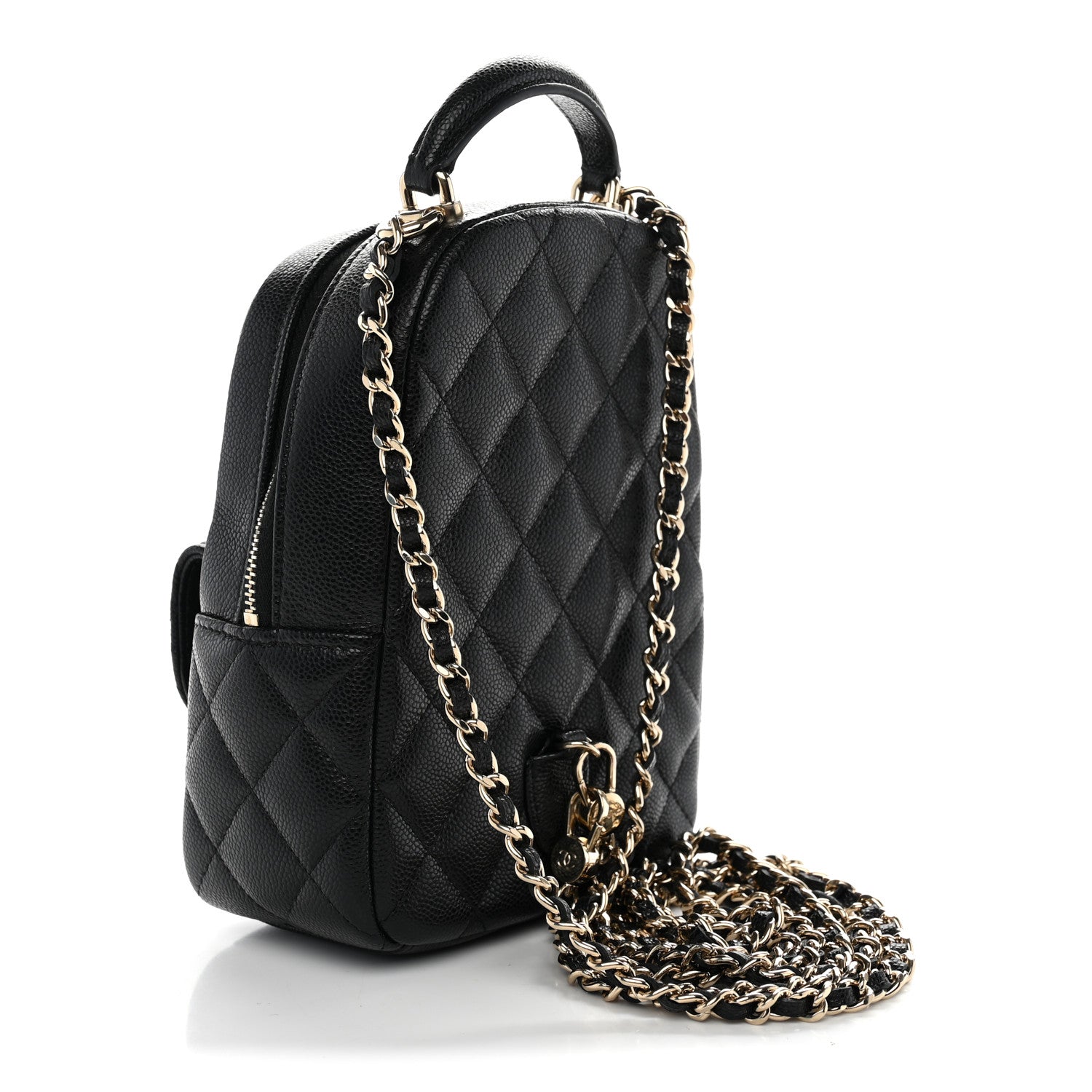 Caviar Quilted CC Mini Classic Backpack Black — view 2