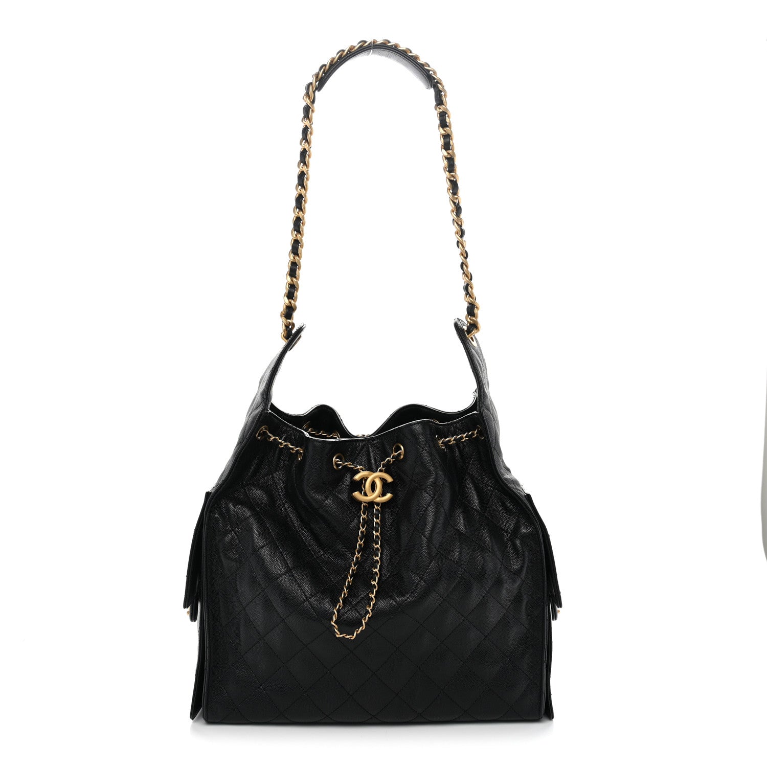 Caviar Quilted Medium Chanel 25 Handbag Black