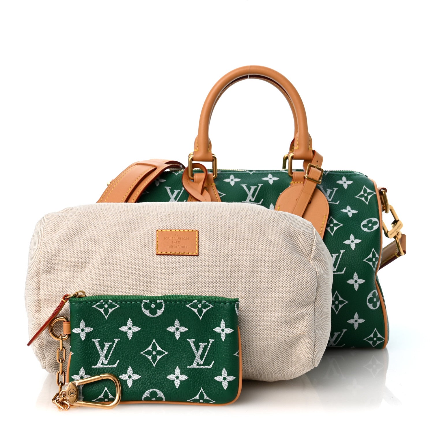 Calfskin Monogram Speedy P9 Bandouliere 25 Green — view 3