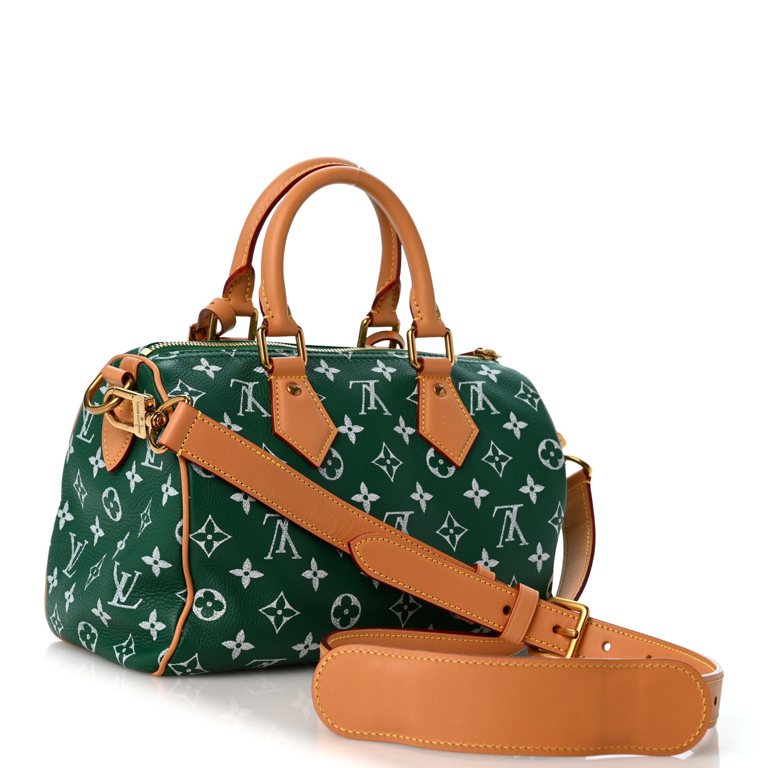 Calfskin Monogram Speedy P9 Bandouliere 25 Green — view 4