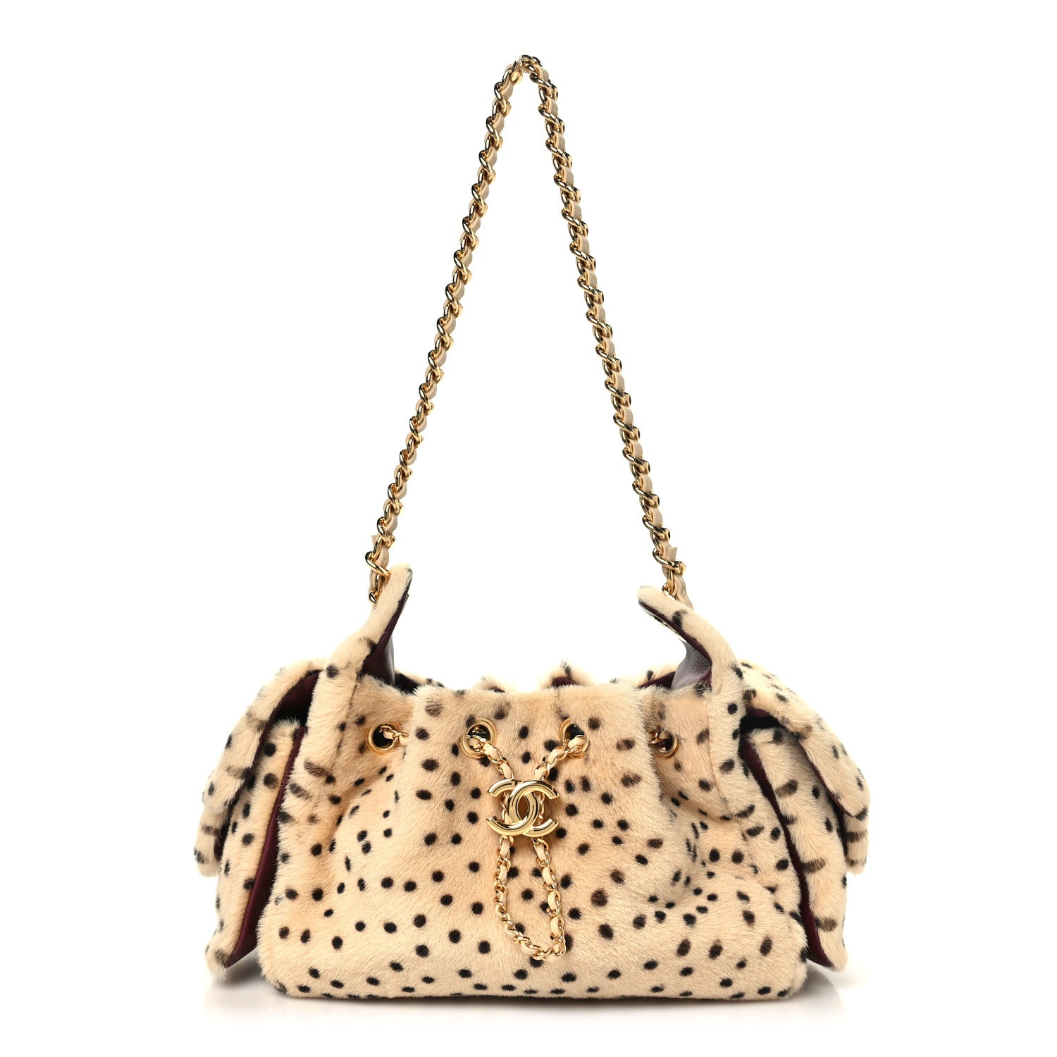 Pony Hair Mini Chanel 25 Handbag Beige Black