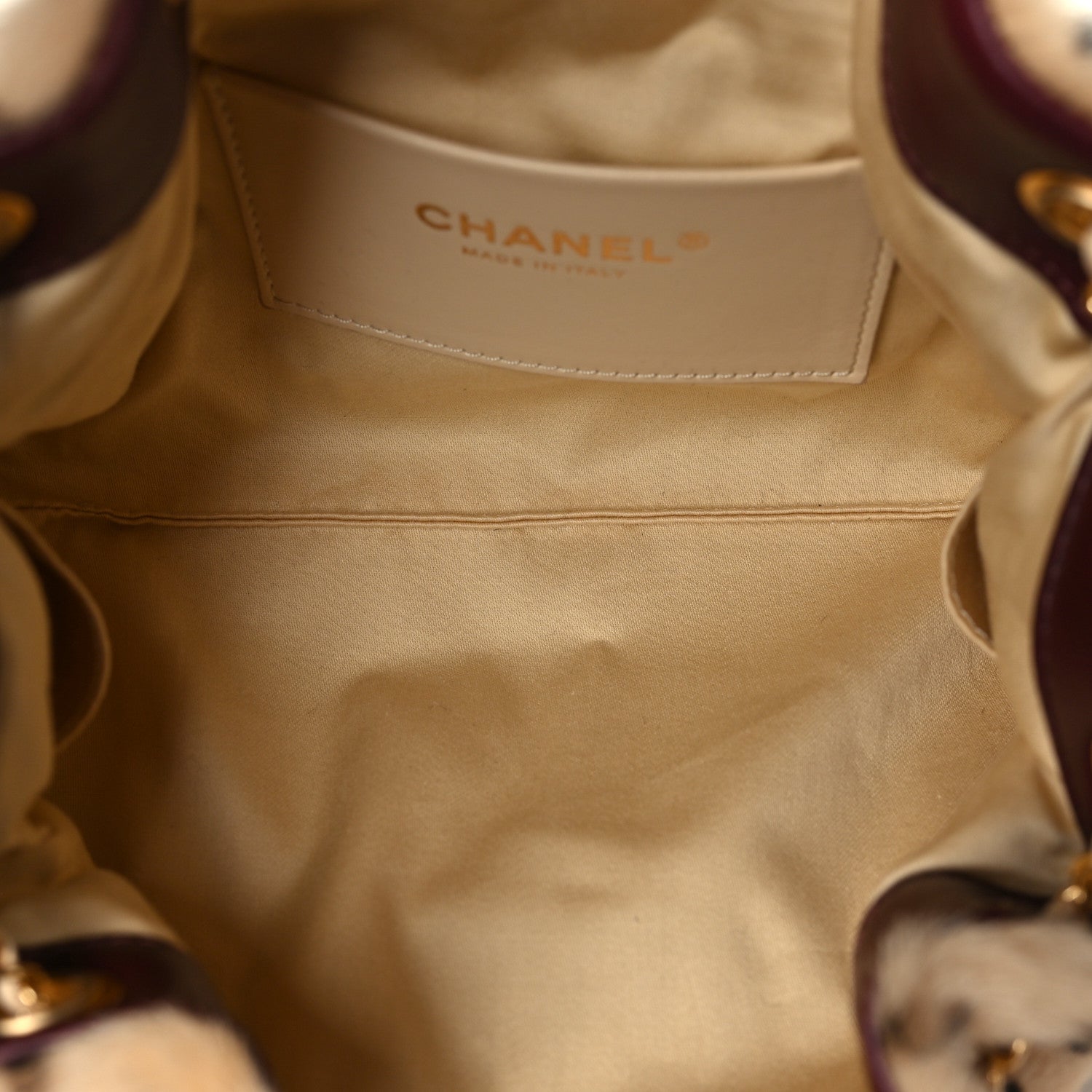 Pony Hair Mini Chanel 25 Handbag Beige Black — view 4