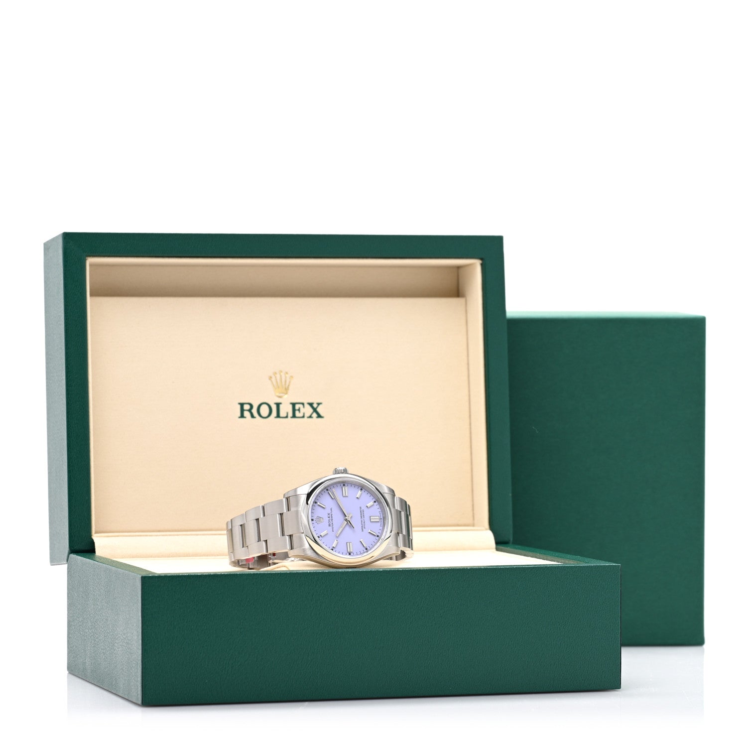 Stainless Steel 36mm Oyster Perpetual Watch Lavender 126000 — view 5