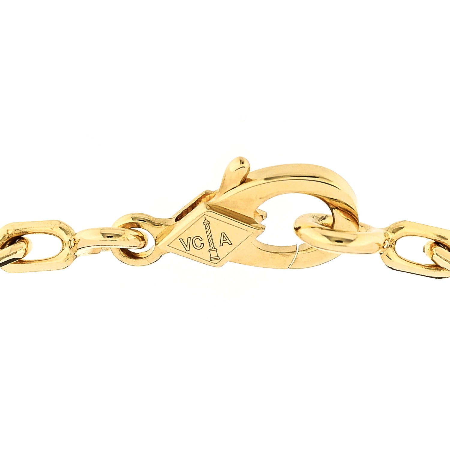 18K Yellow Gold Mother of Pearl 5 Motifs Vintage Alhambra Bracelet — view 3