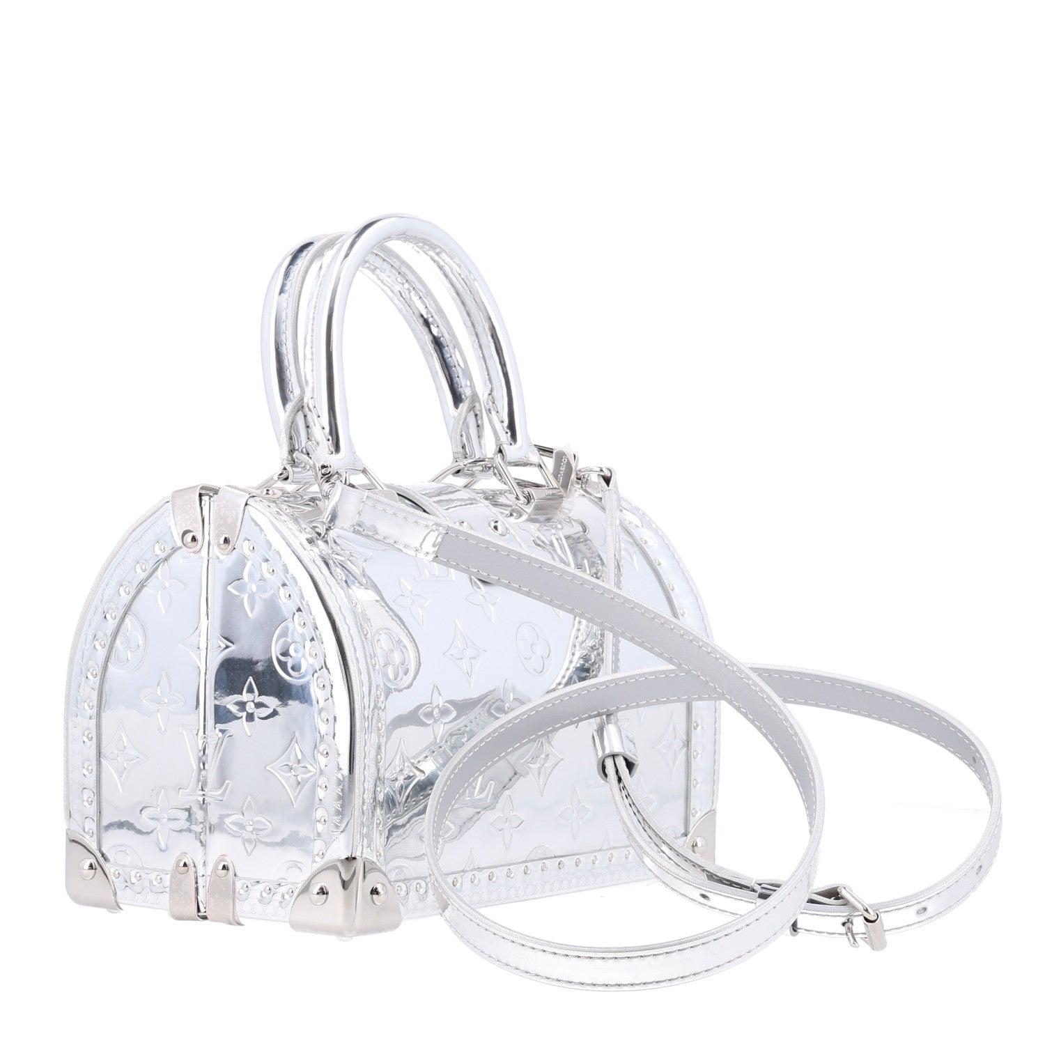 Monogram Miroir Speedy Trunk 20 Silver — view 3