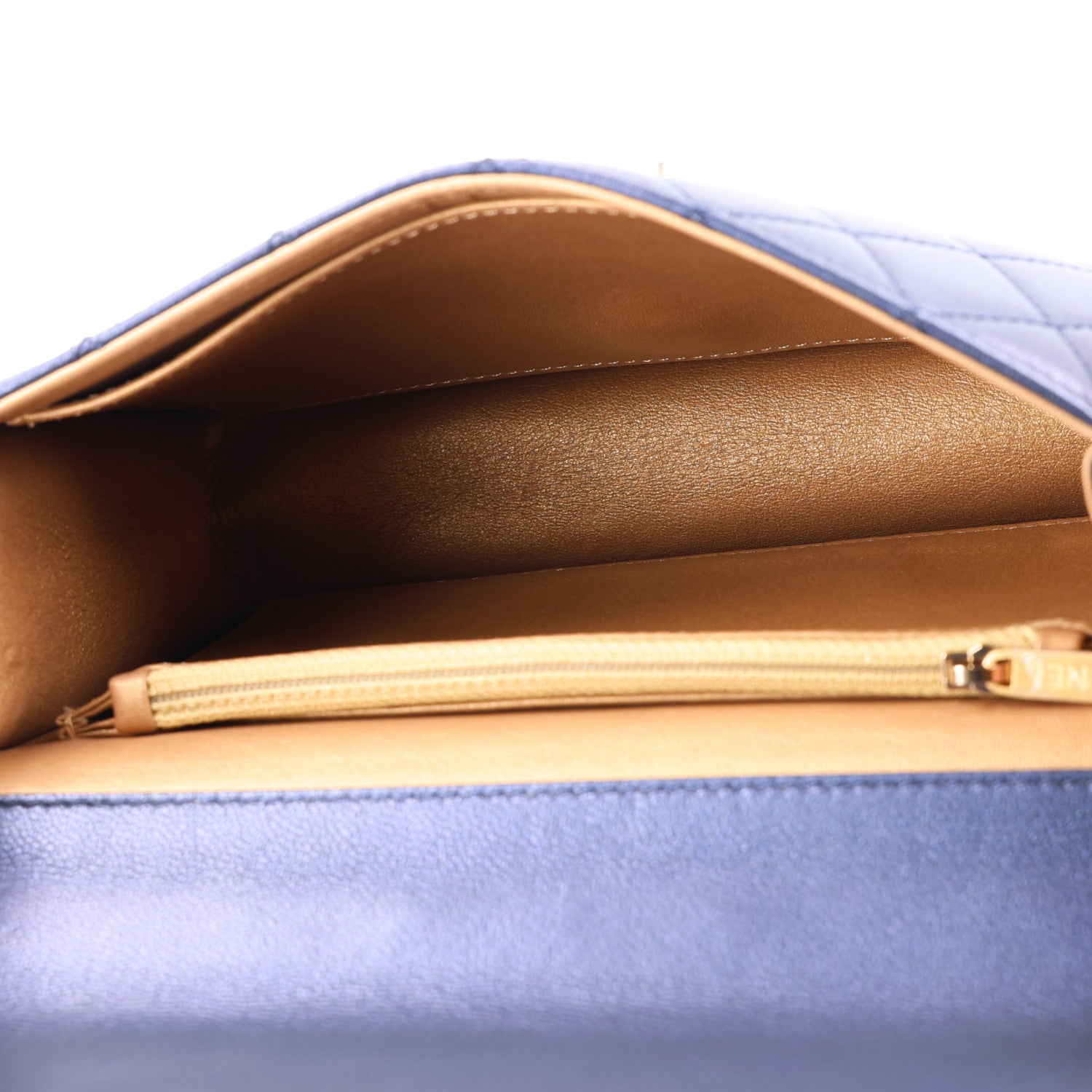 Iridescent Lambskin Quilted Small Chic Pearls Flap Blue — view 5