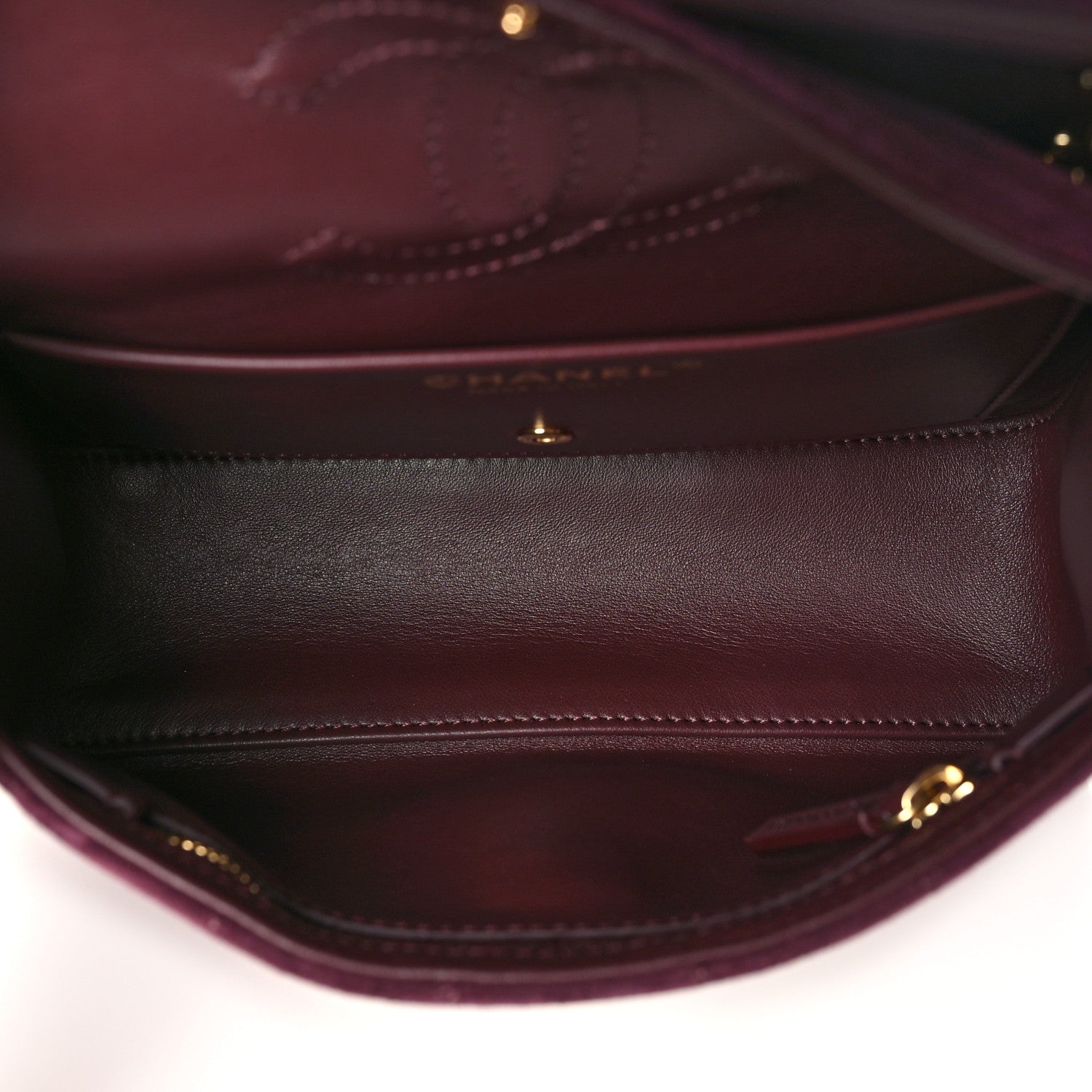 Suede Calfskin Mini Souplissimo Flap Burgundy — view 5