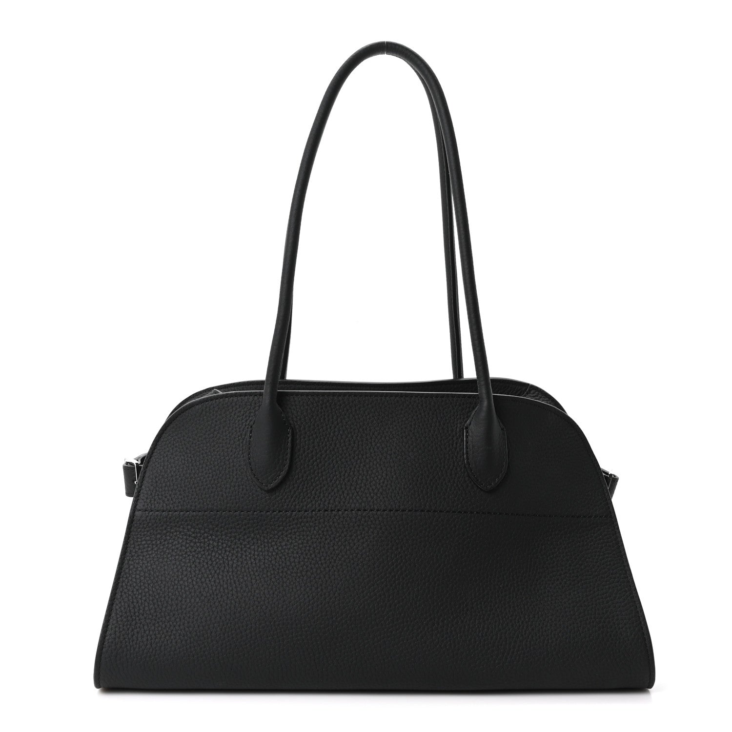 Matte Grained Calfskin Margaux Shoulder 12 Black