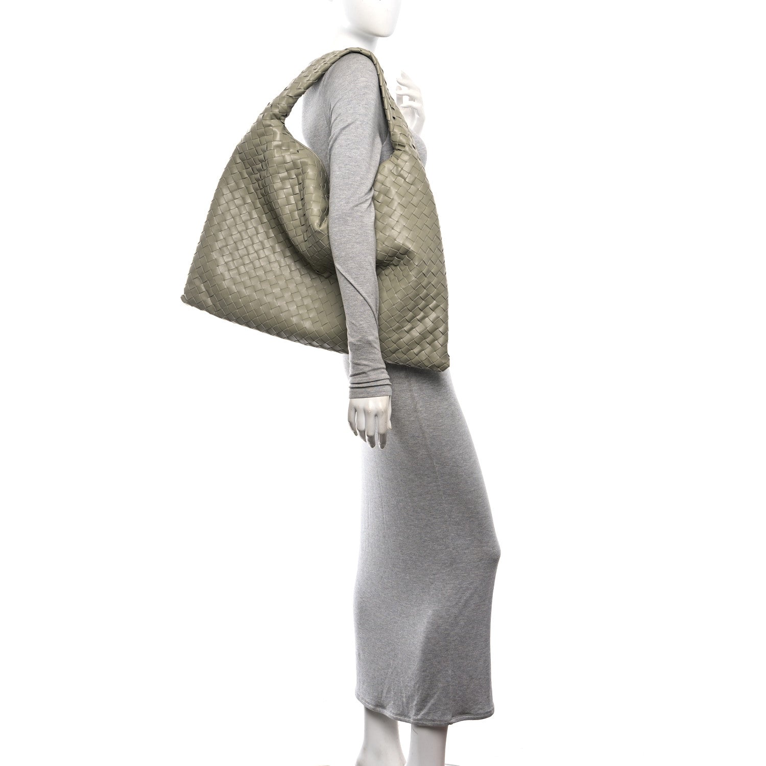 Calfskin Intrecciato Large Hop Travertine — view 2
