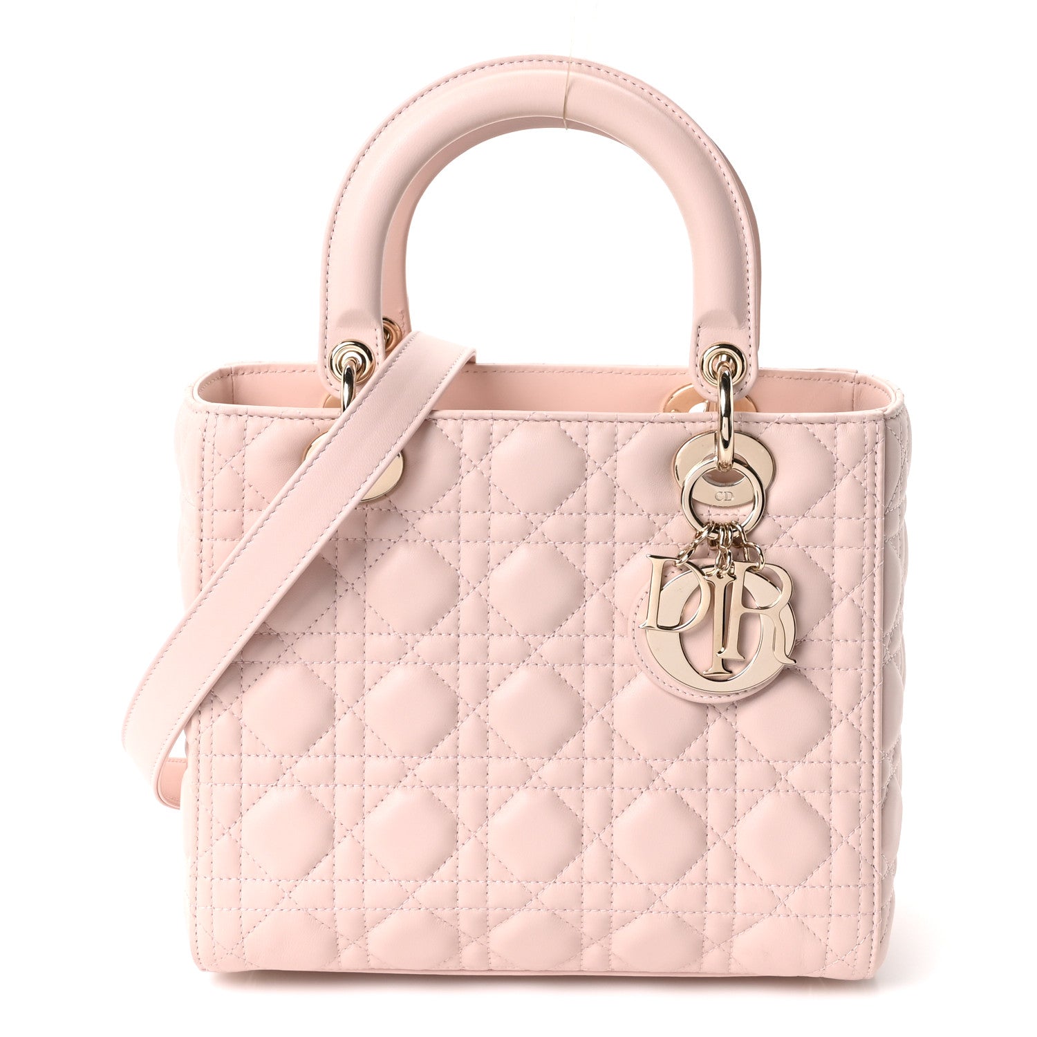 Lambskin Cannage Medium Lady Dior Light Pink