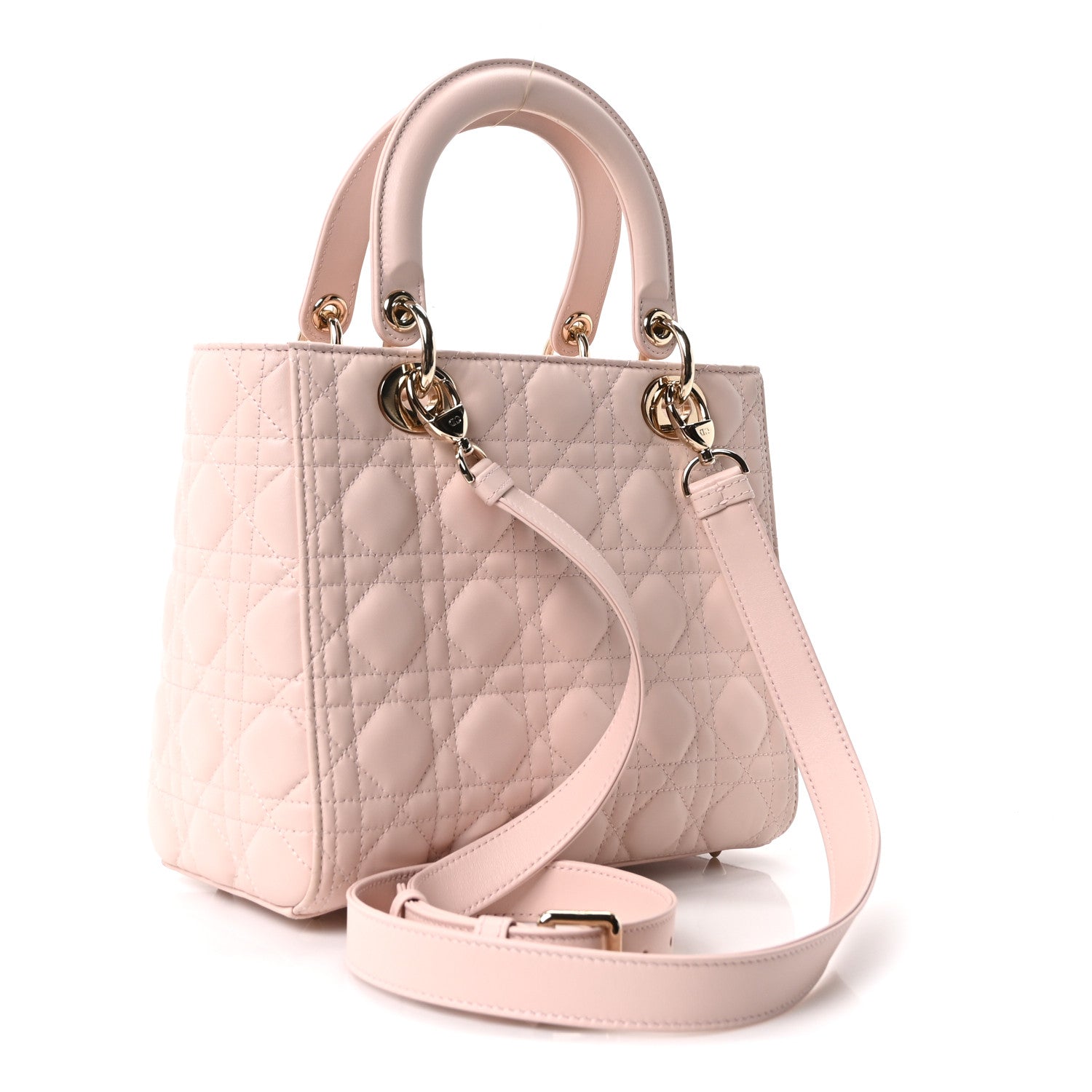 Lambskin Cannage Medium Lady Dior Light Pink — view 3