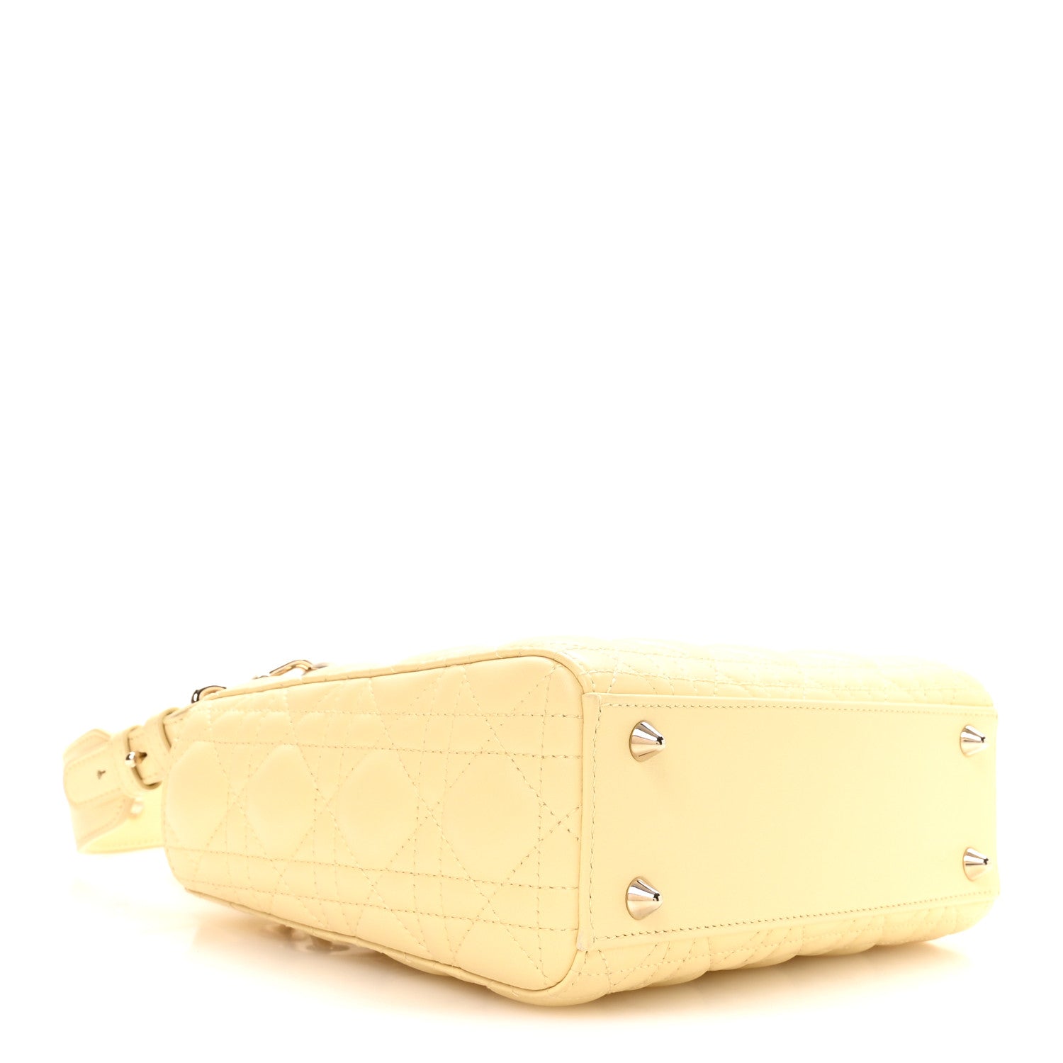 Lambskin Cannage Small Lucky Badges My Lady Dior Light Yellow — view 3