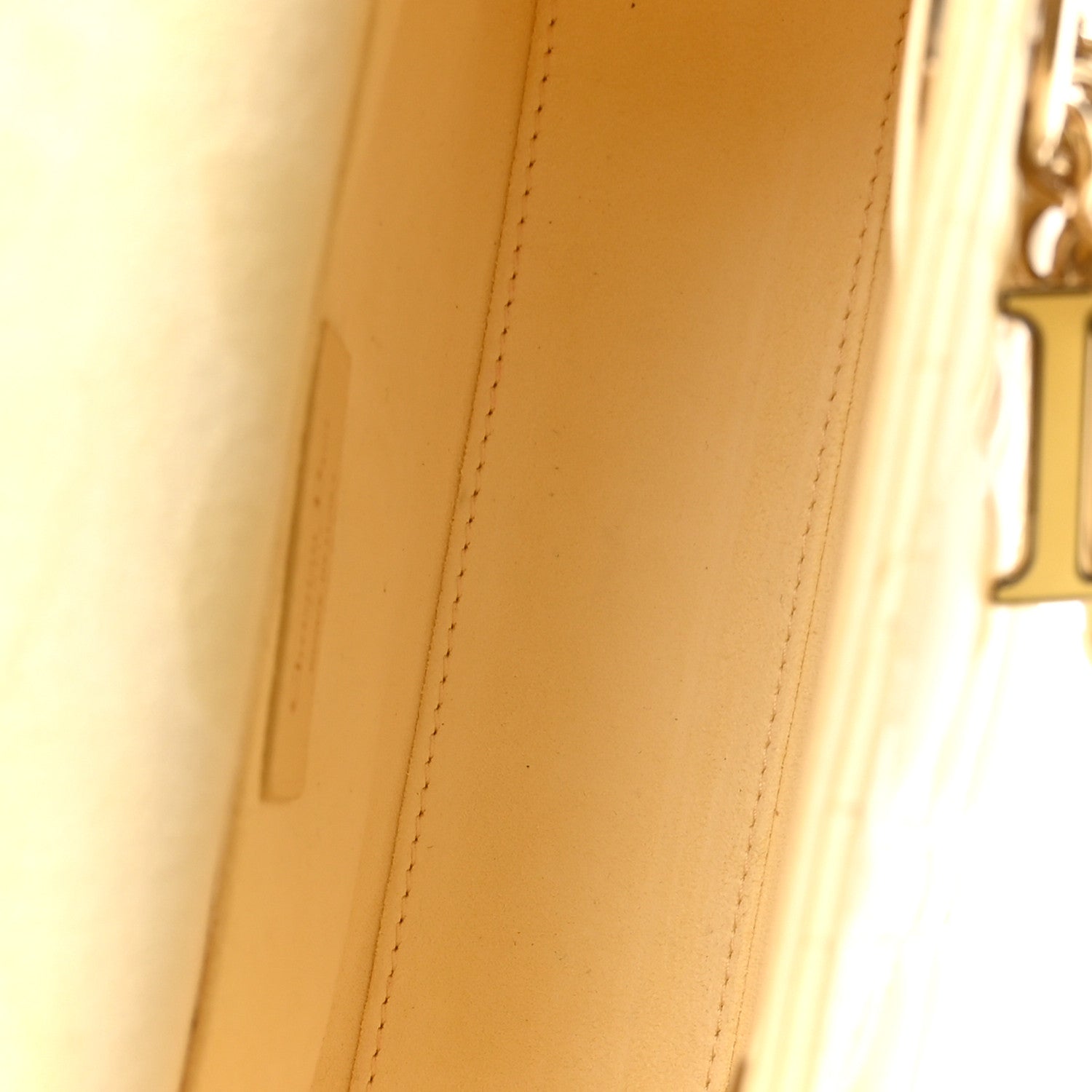 Lambskin Cannage Small Lucky Badges My Lady Dior Light Yellow — view 4