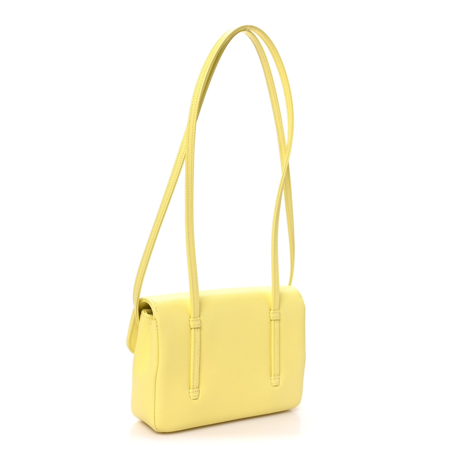 Shiny Caviar Mini Preppy Coco Shoulder Bag Light Yellow — view 3