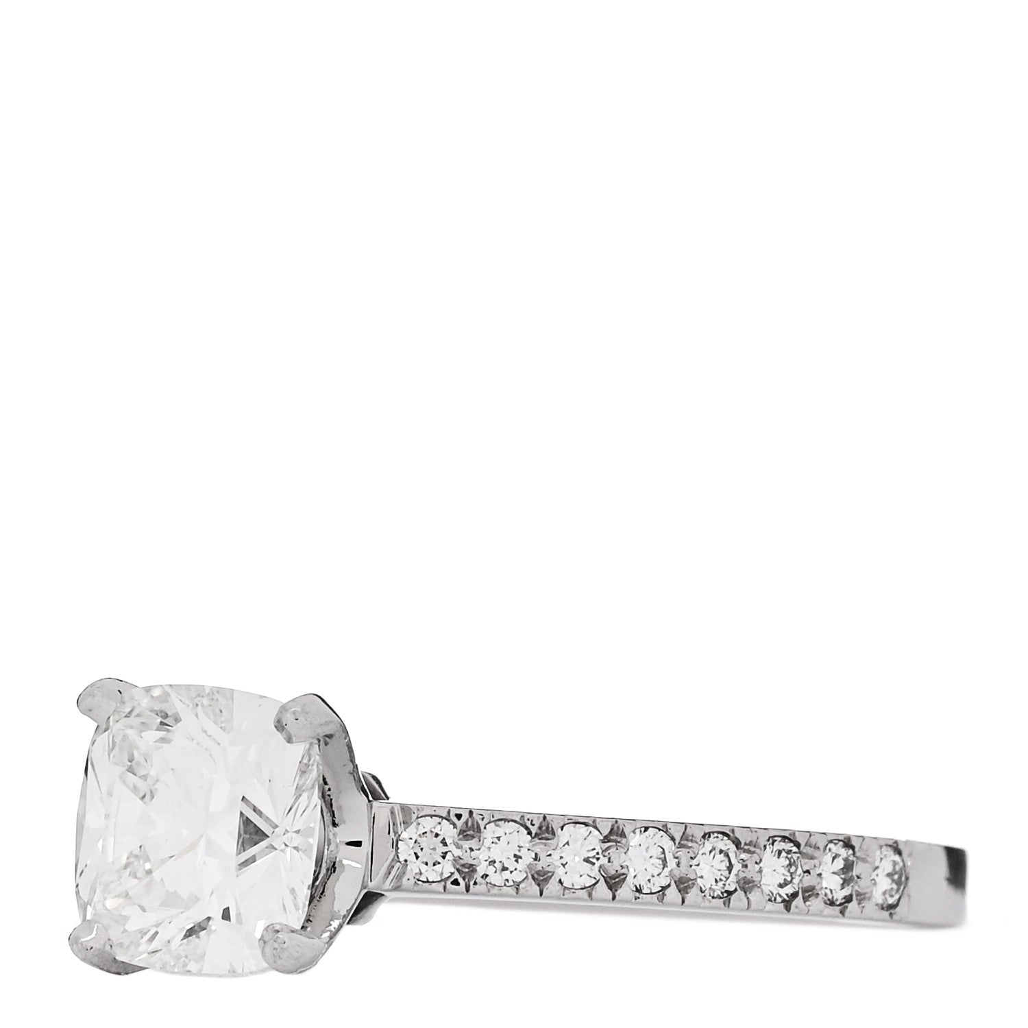 Platinum Diamond 1.11ct Novo Cushion Cut Engagement Ring 51 5.75 — view 3
