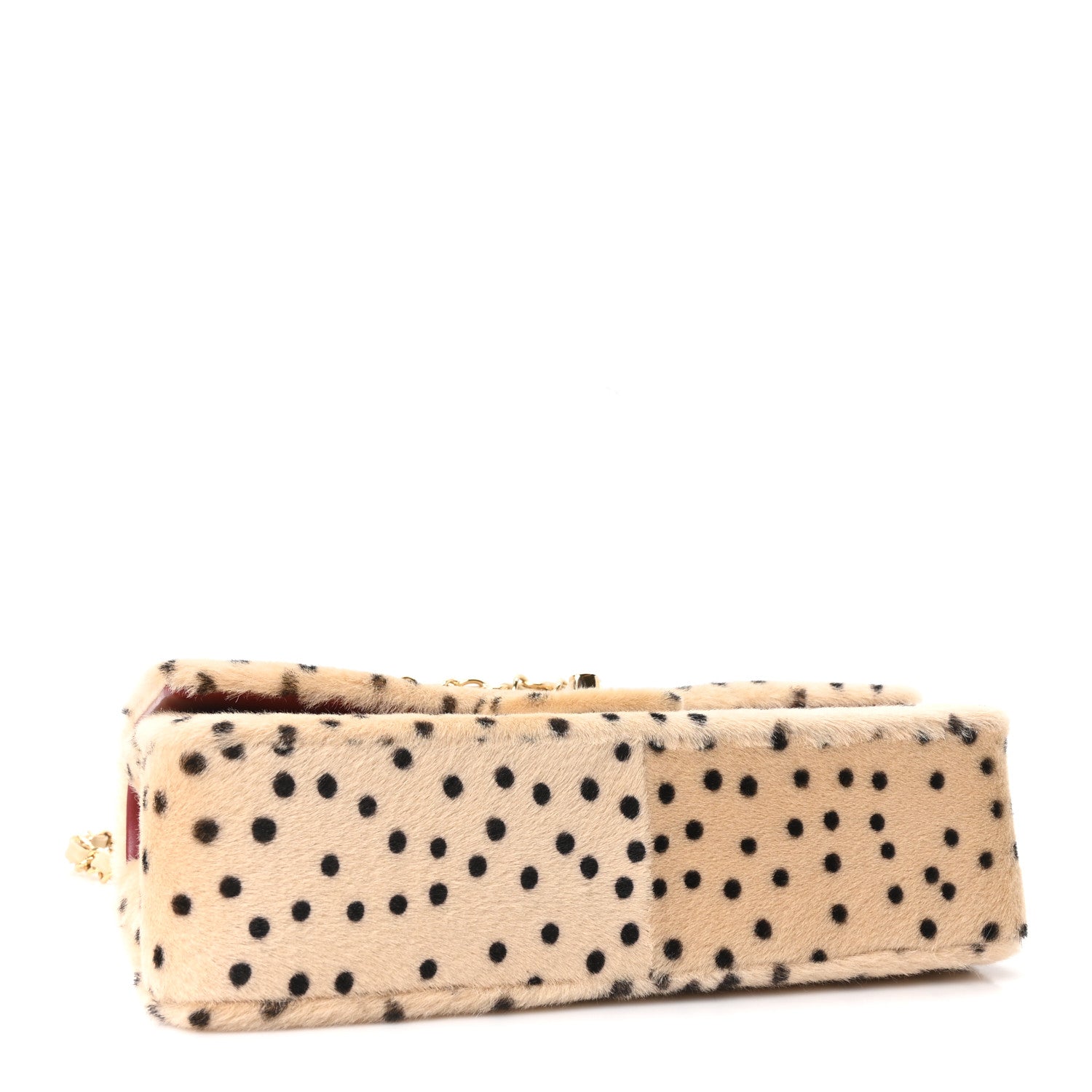 Pony Hair Cheetah Printed Creative Fabrics Flap Light Beige Black — view 4