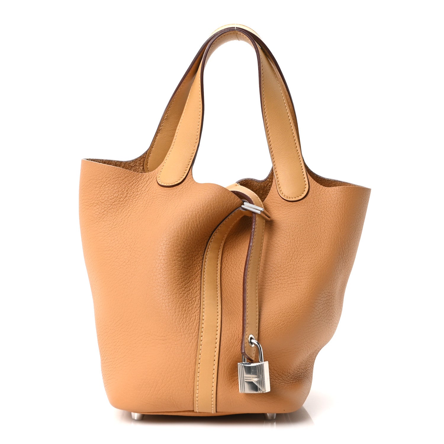 Taurillon Clemence Swift Eclat Picotin Lock 18 PM Caramel