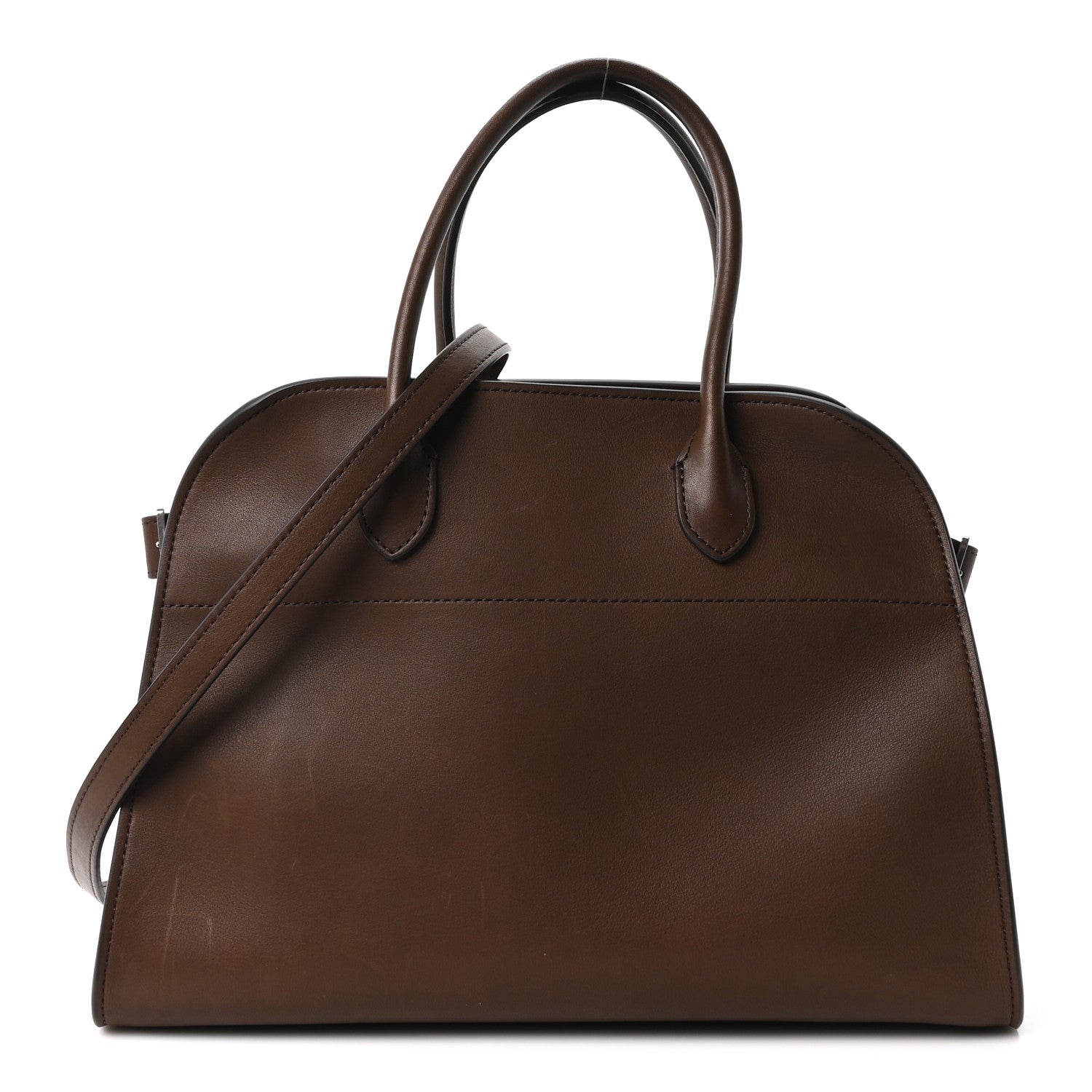 Polished Saddle Calfskin Soft Margaux 12 Dark Brown