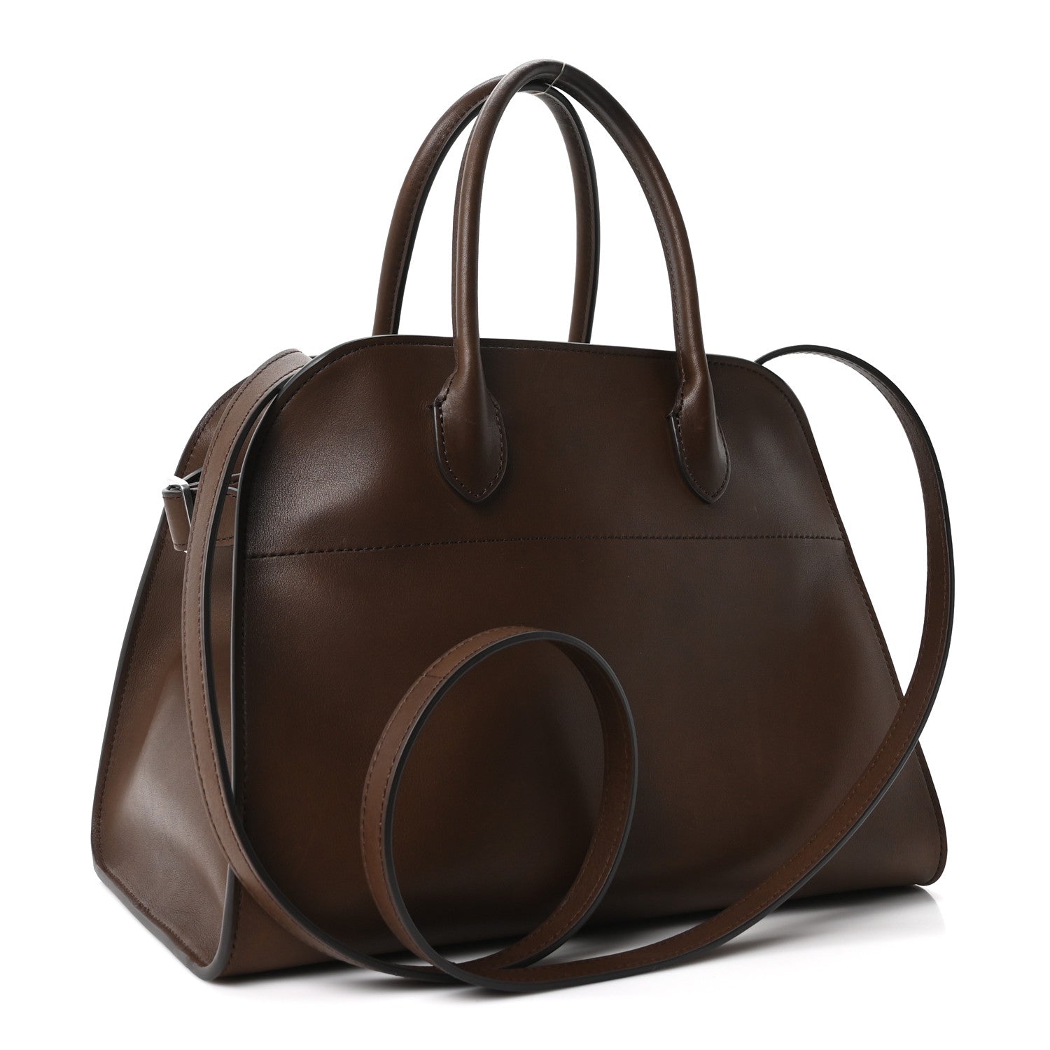 Polished Saddle Calfskin Soft Margaux 12 Dark Brown — view 3