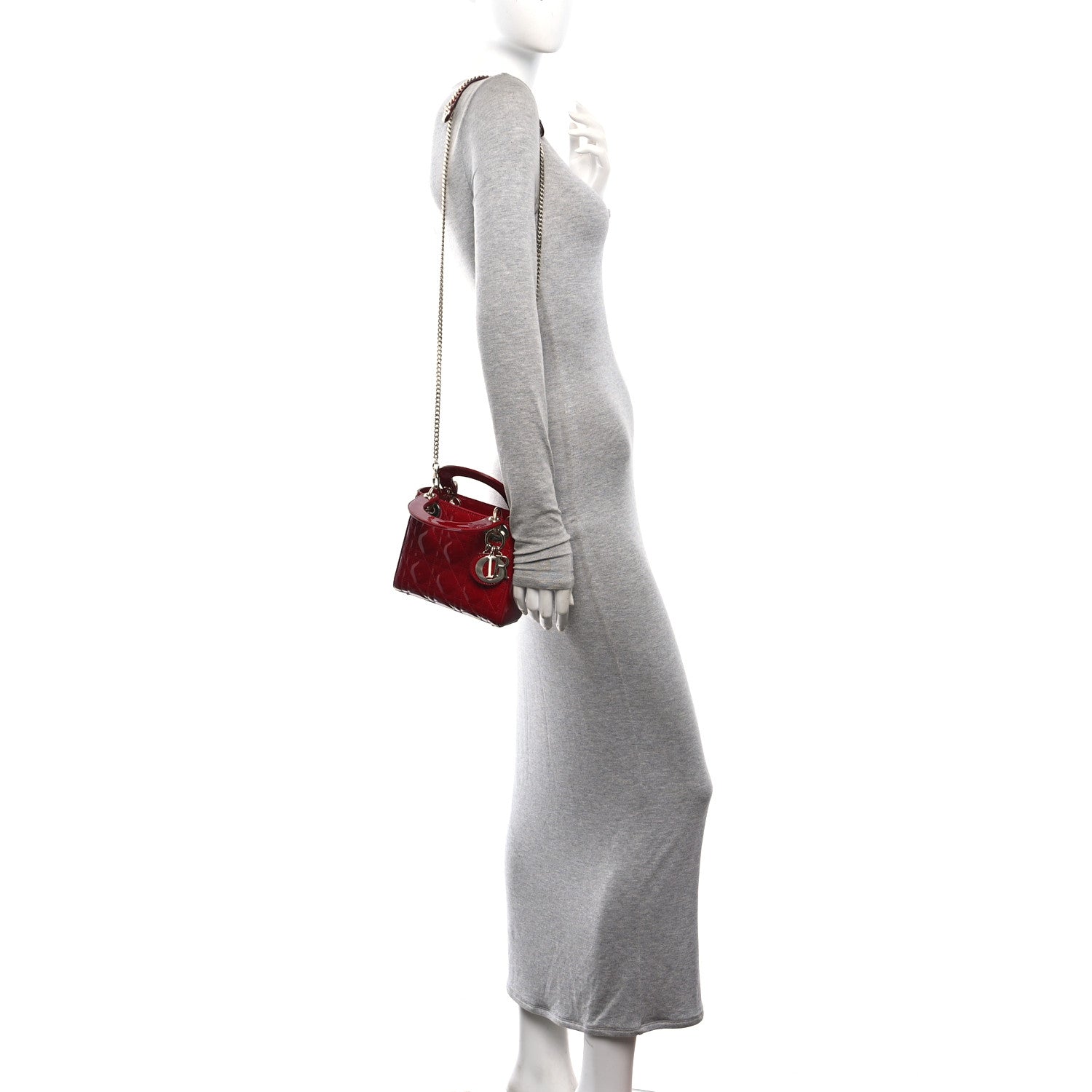Patent Cannage Mini Lady Dior Red — view 2