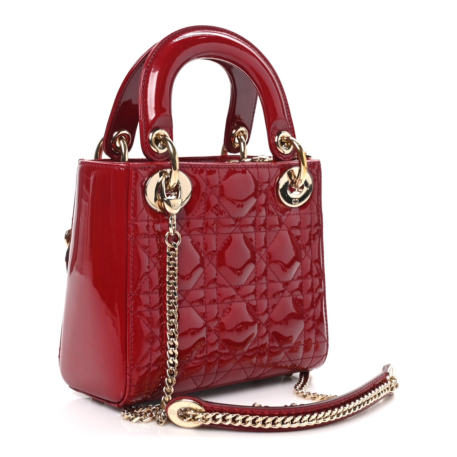 Patent Cannage Mini Lady Dior Red — view 3