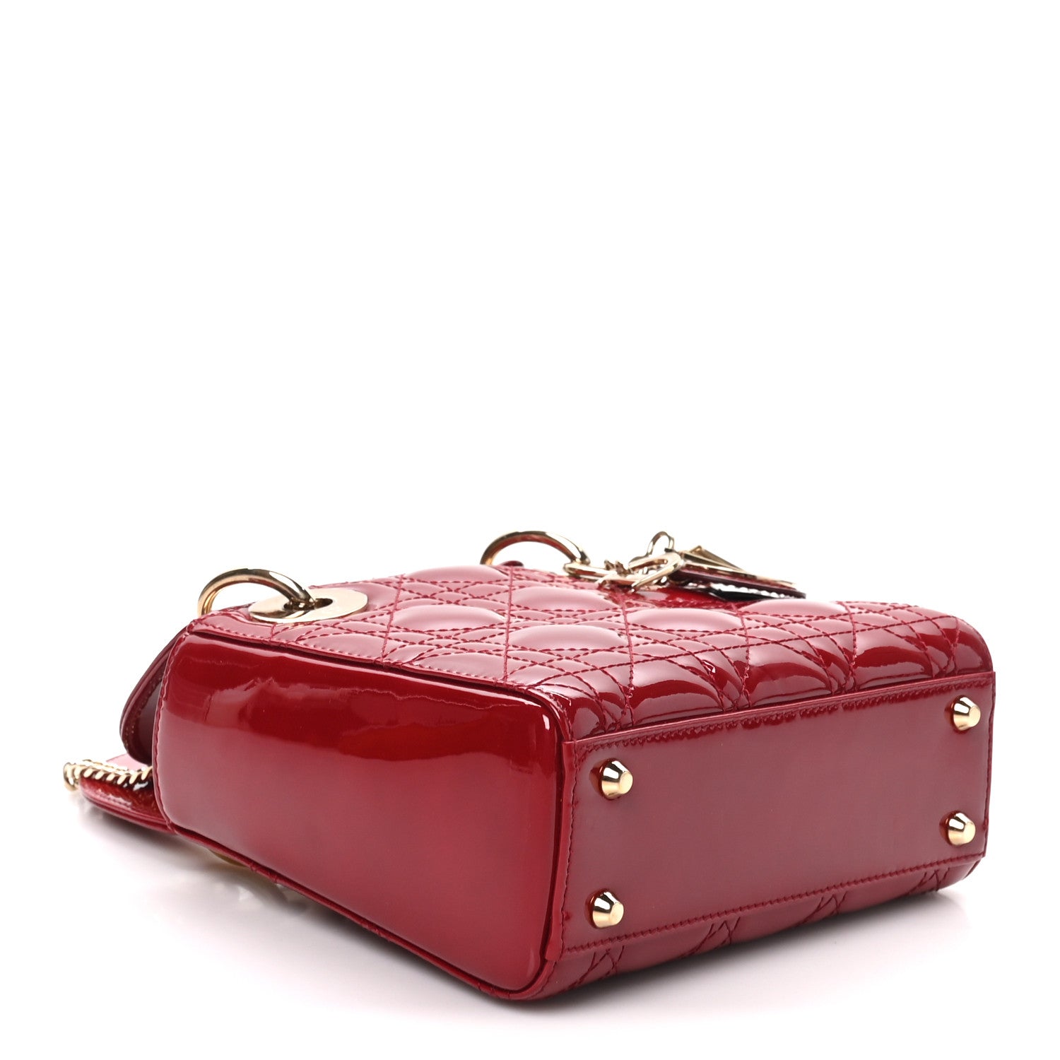 Patent Cannage Mini Lady Dior Red — view 4