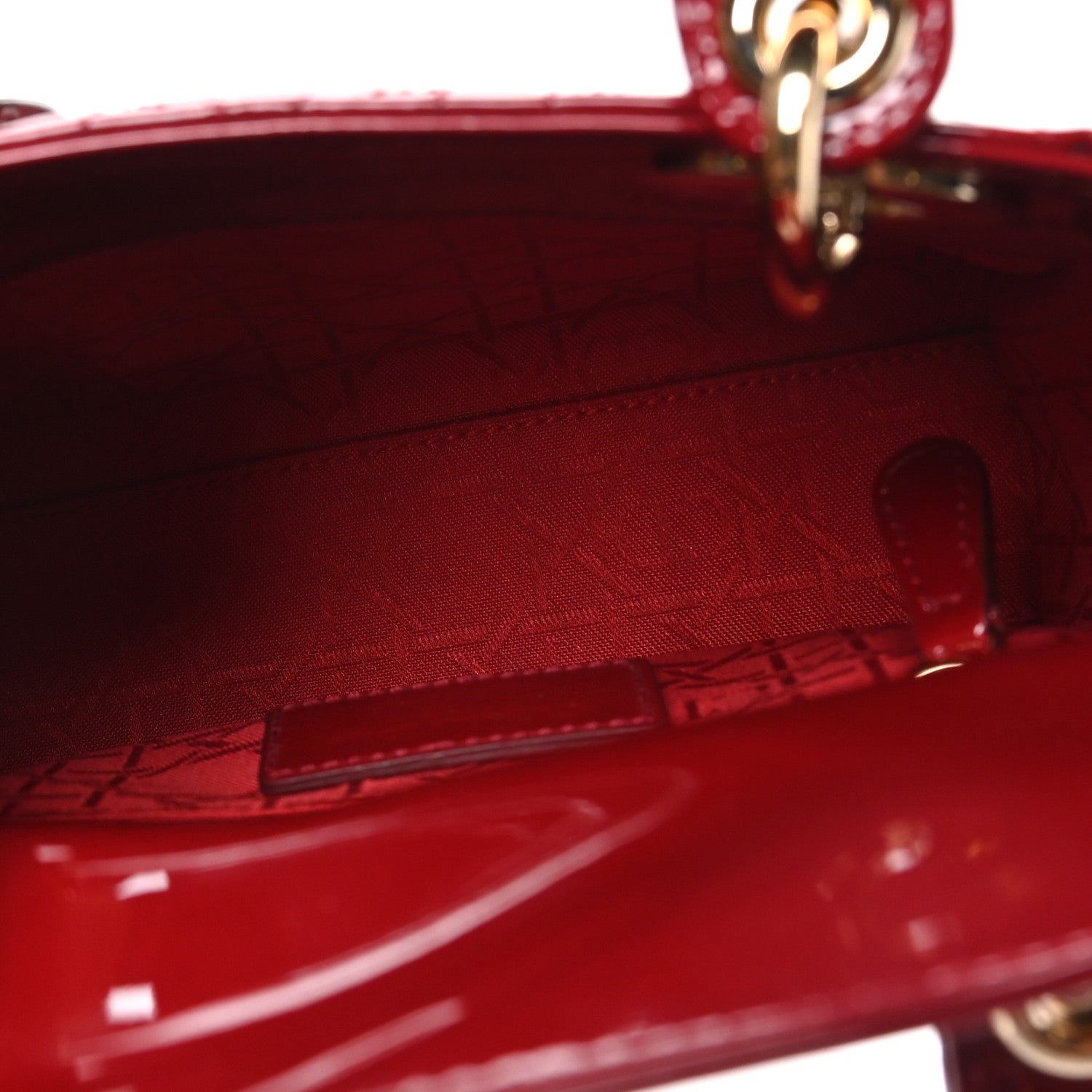 Patent Cannage Mini Lady Dior Red — view 5