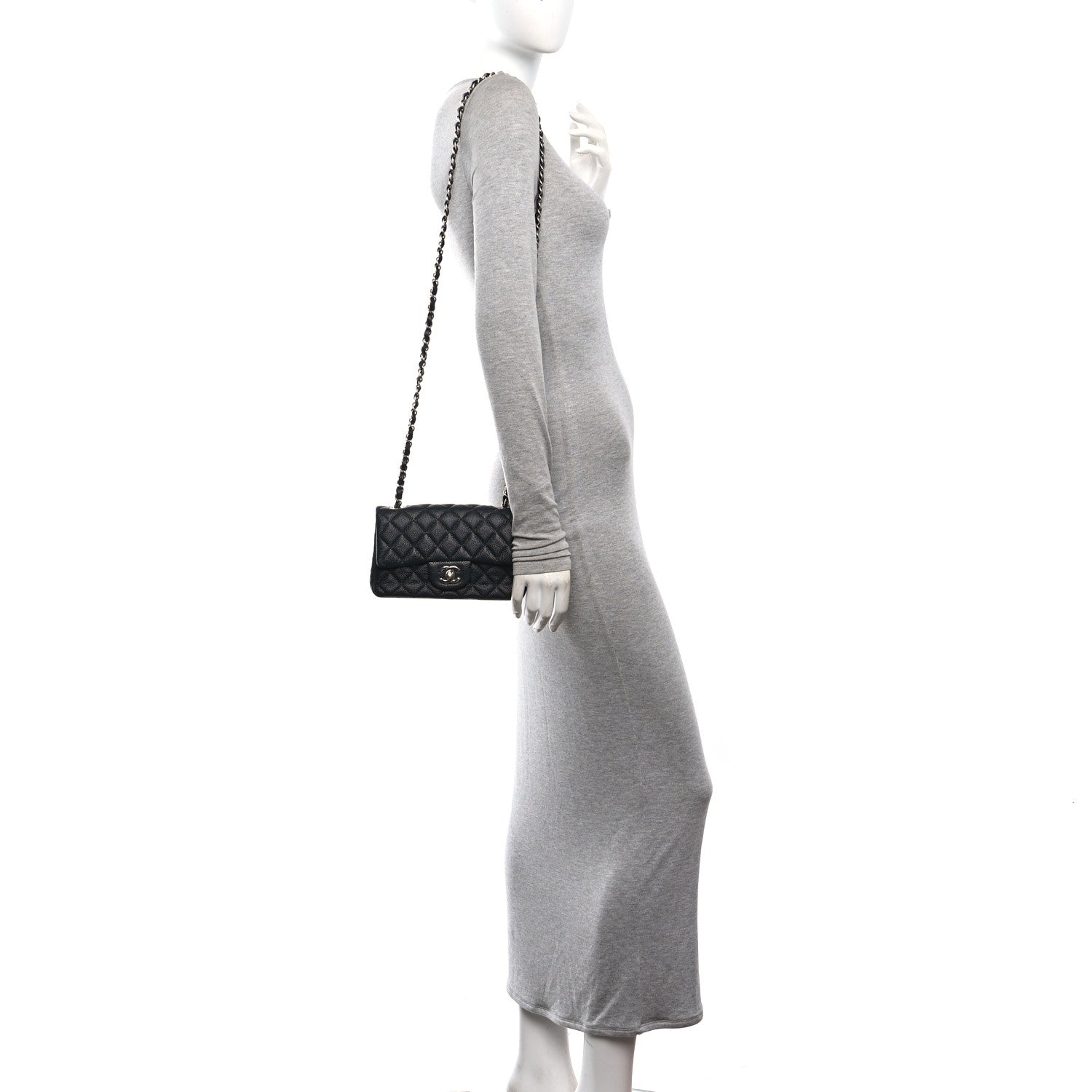 Caviar Quilted Mini Rectangular Flap Black — view 2