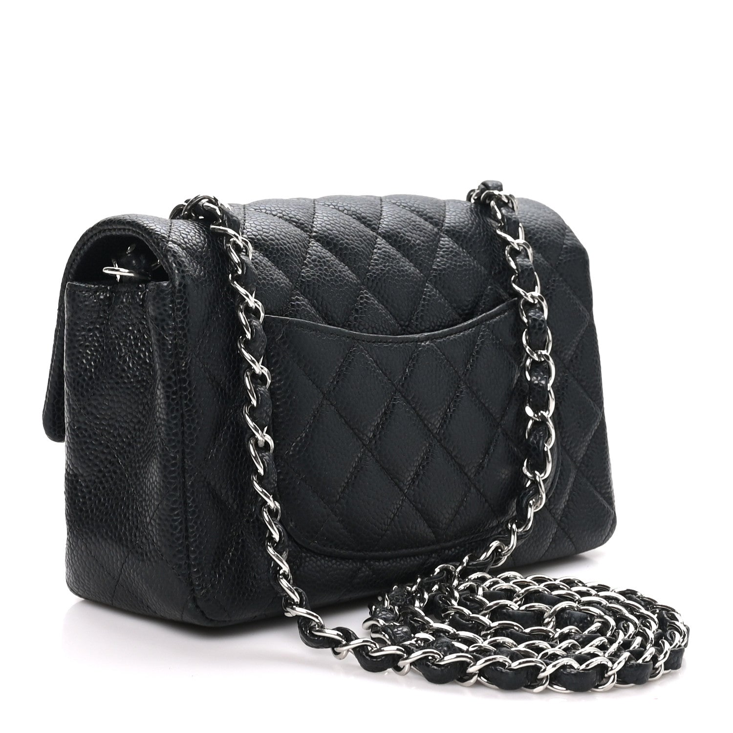 Caviar Quilted Mini Rectangular Flap Black — view 3