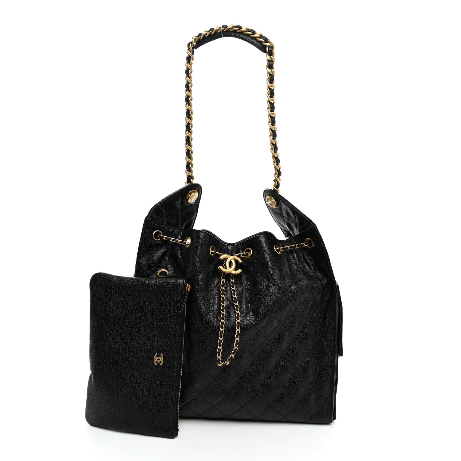 Caviar Quilted Medium Chanel 25 Handbag Black — view 2