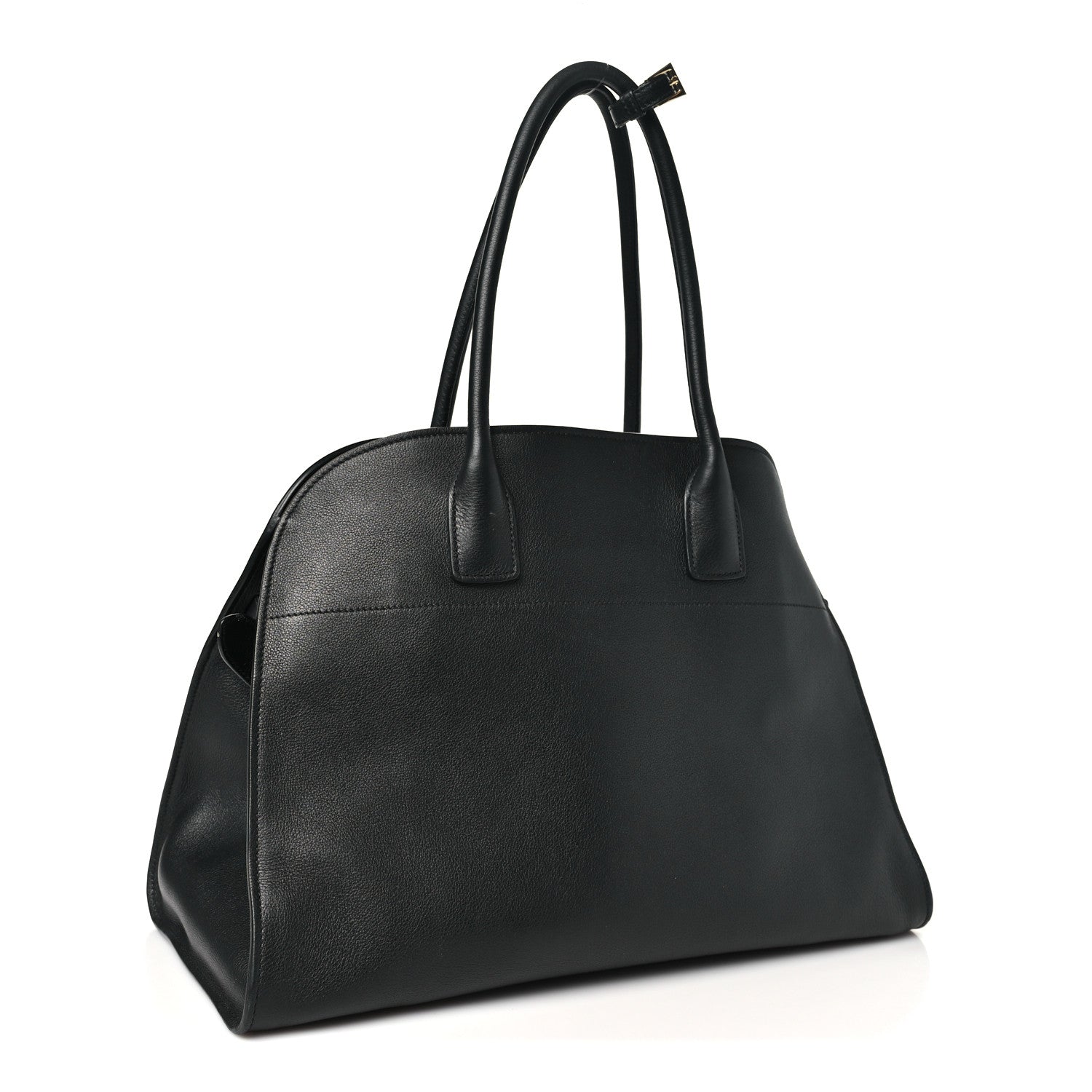 Soft Grain Calfskin Large Tote Bag Black — view 3