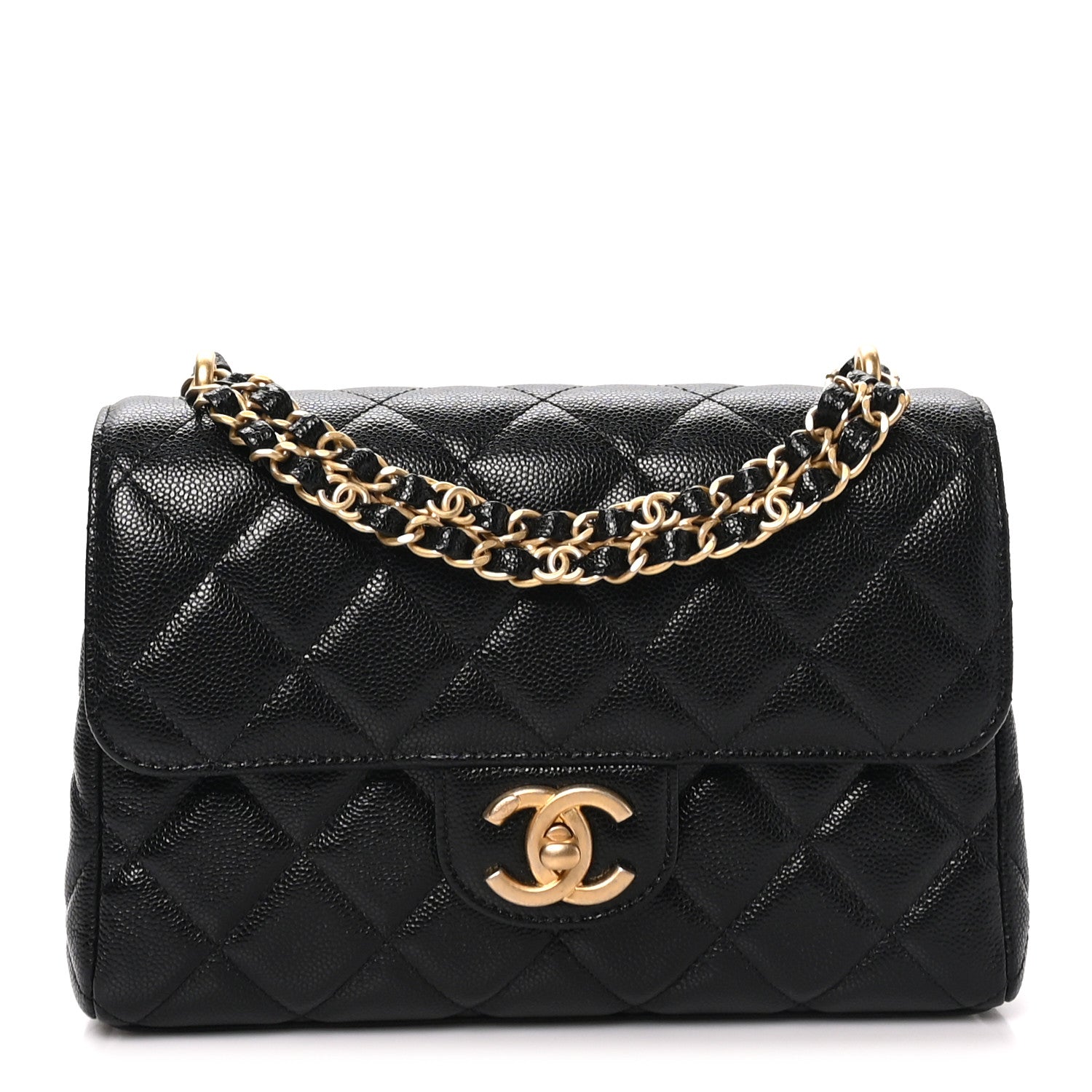 Caviar Quilted Small Coco First Flap Black