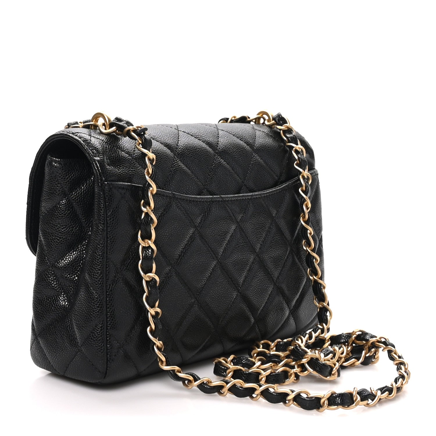 Caviar Quilted Small Coco First Flap Black — view 3