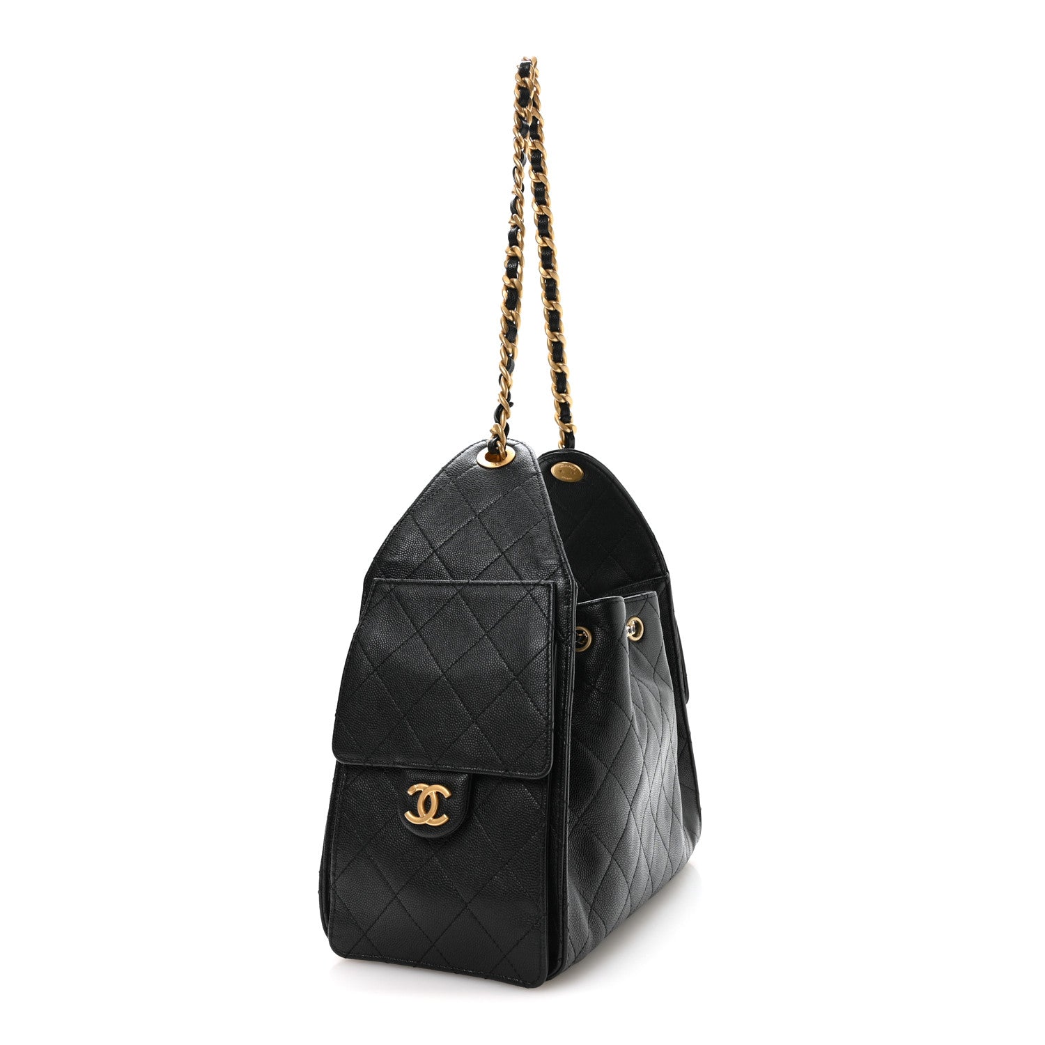 Caviar Quilted Small Chanel 25 Handbag Black — view 2