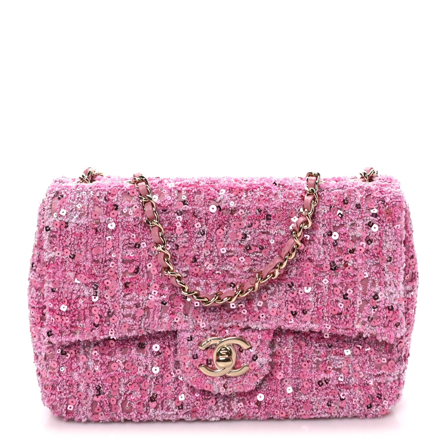 Sequin Small Single Flap Pink Dark Pink