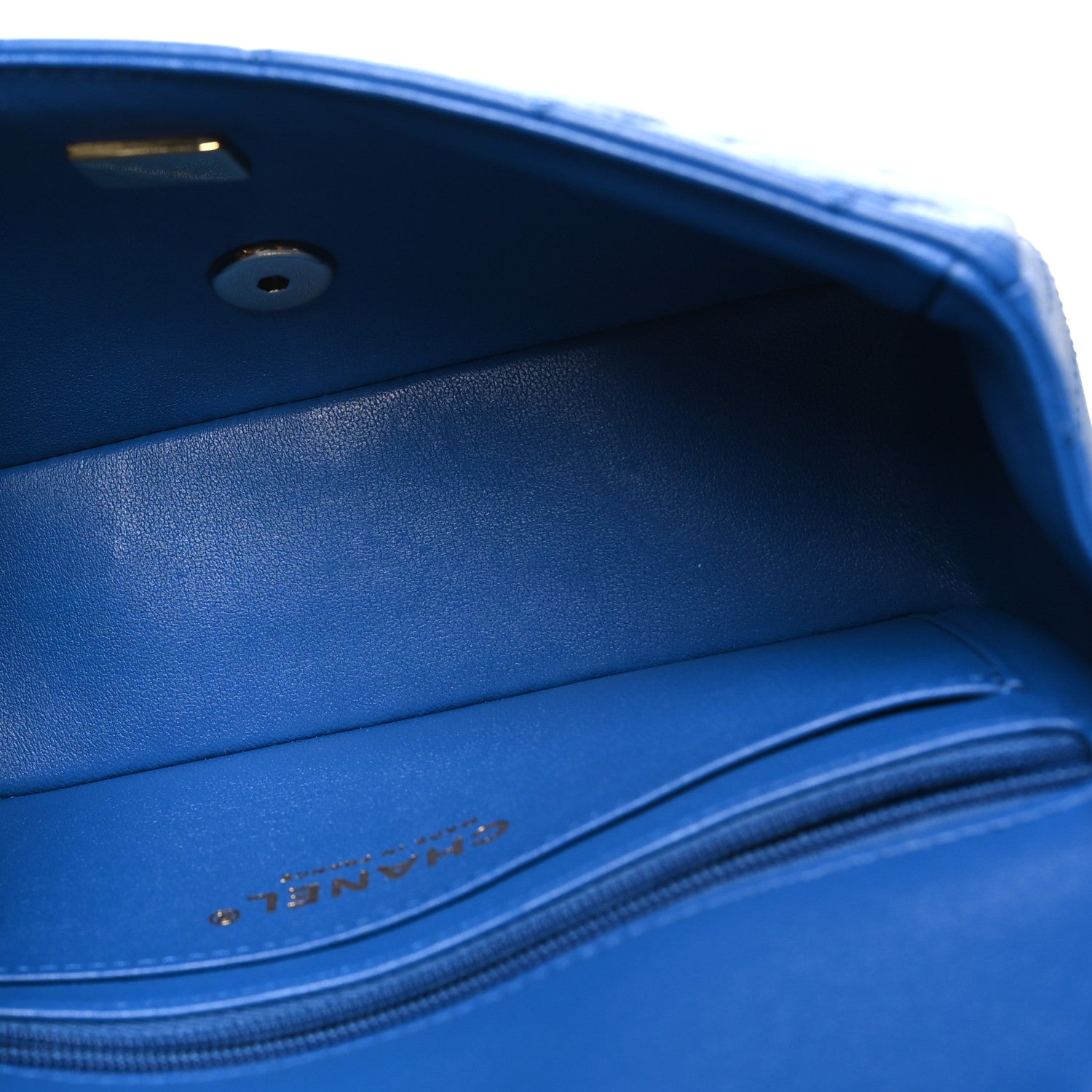 Lambskin Quilted Mini Rectangular Flap Blue — view 5