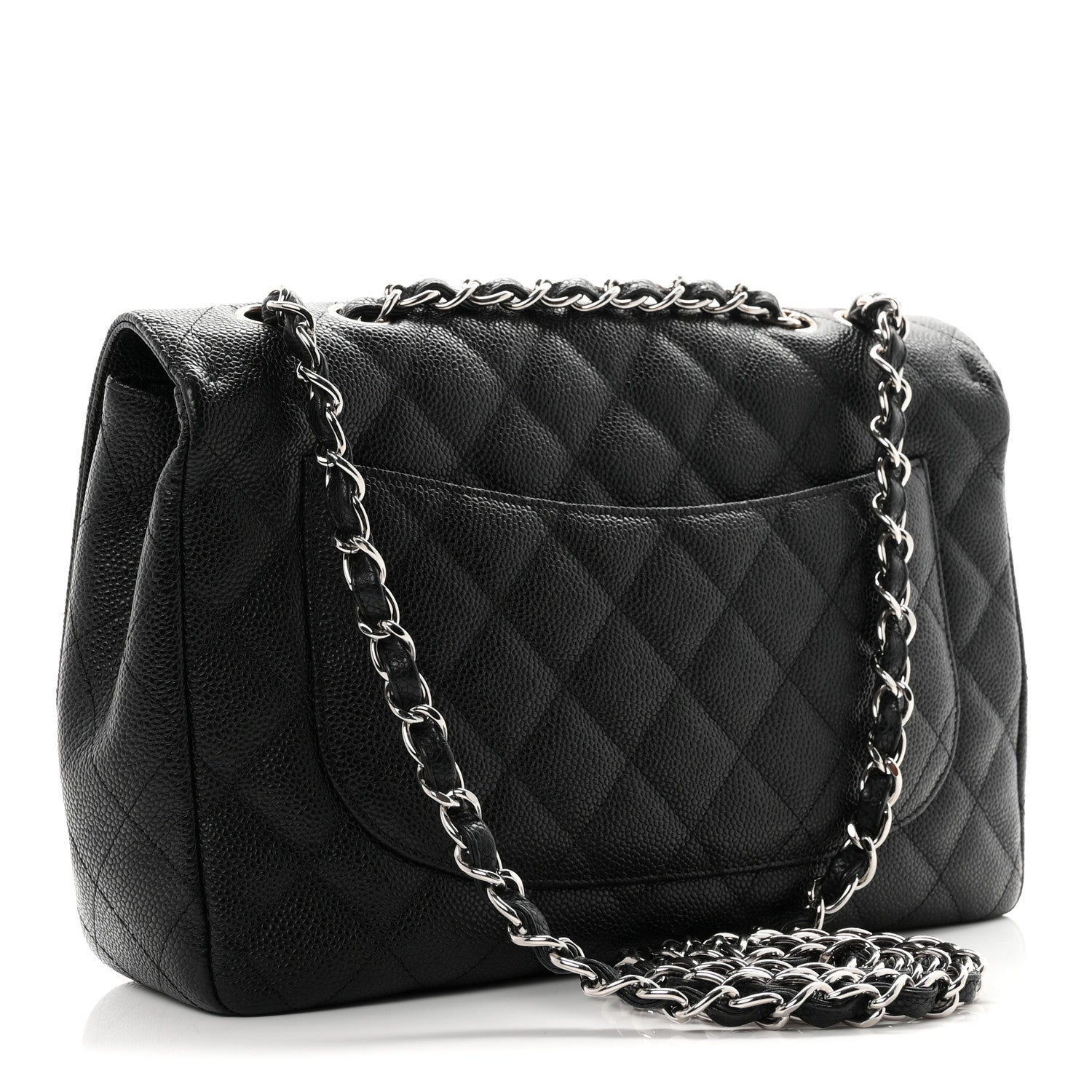 Caviar Quilted Jumbo Single Flap Black — view 3