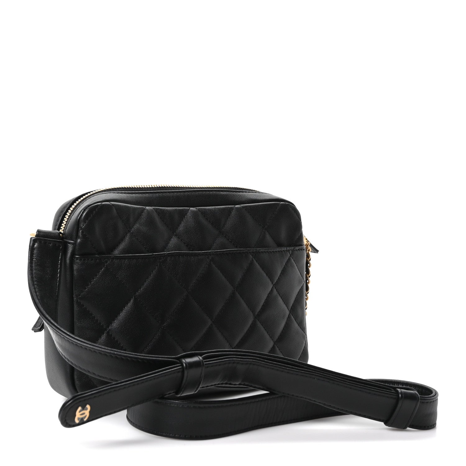Calfskin Quilted Large Camera Case Black — view 3