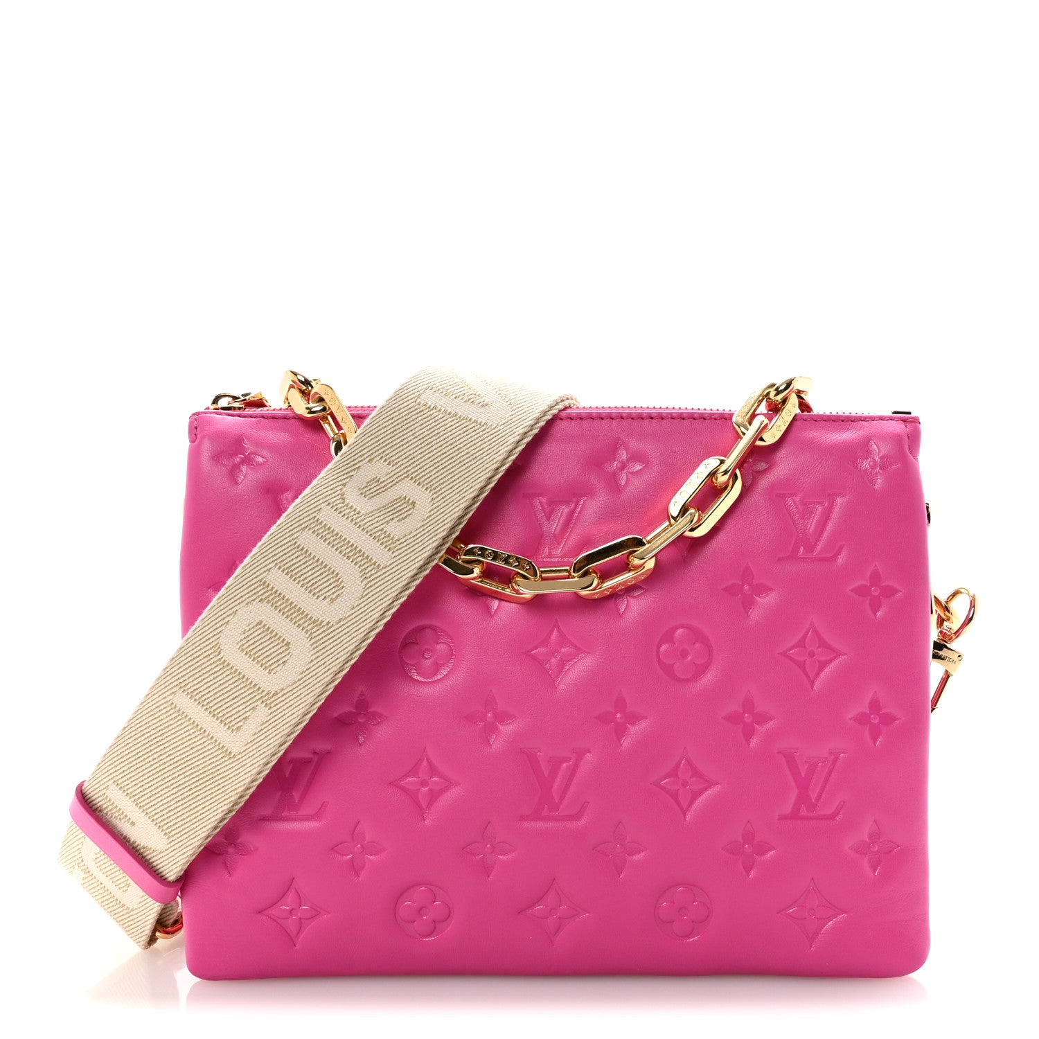Lambskin Embossed Monogram Coussin PM Rose Miami