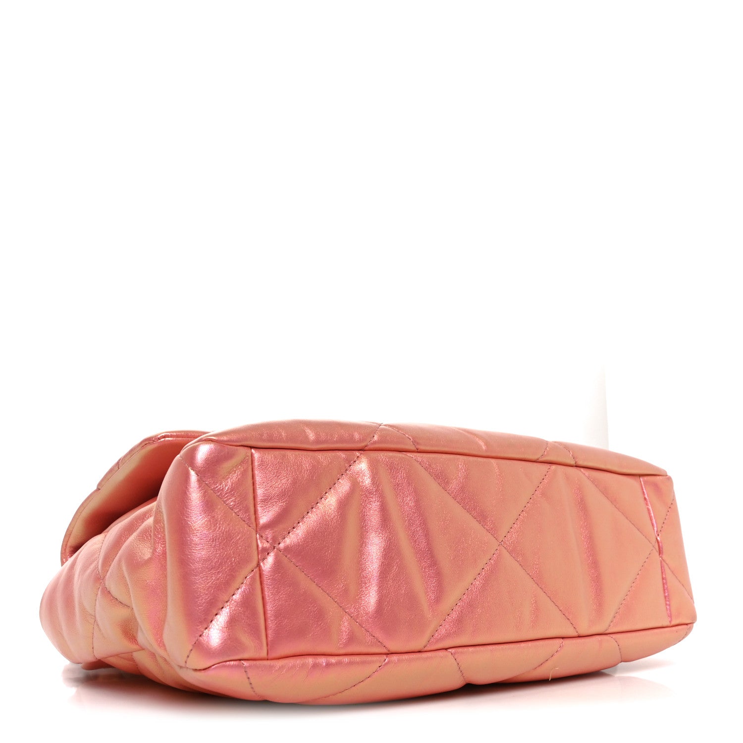 Iridescent Lambskin Quilted Large Chanel 19 Flap Pink — view 4