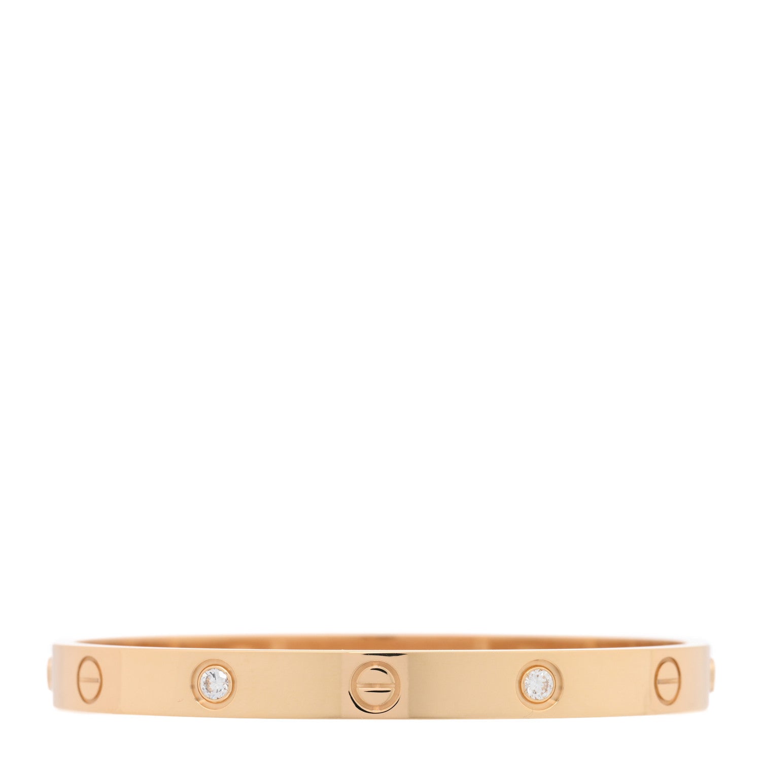 18K Yellow Gold 4 Diamond LOVE Bracelet 17
