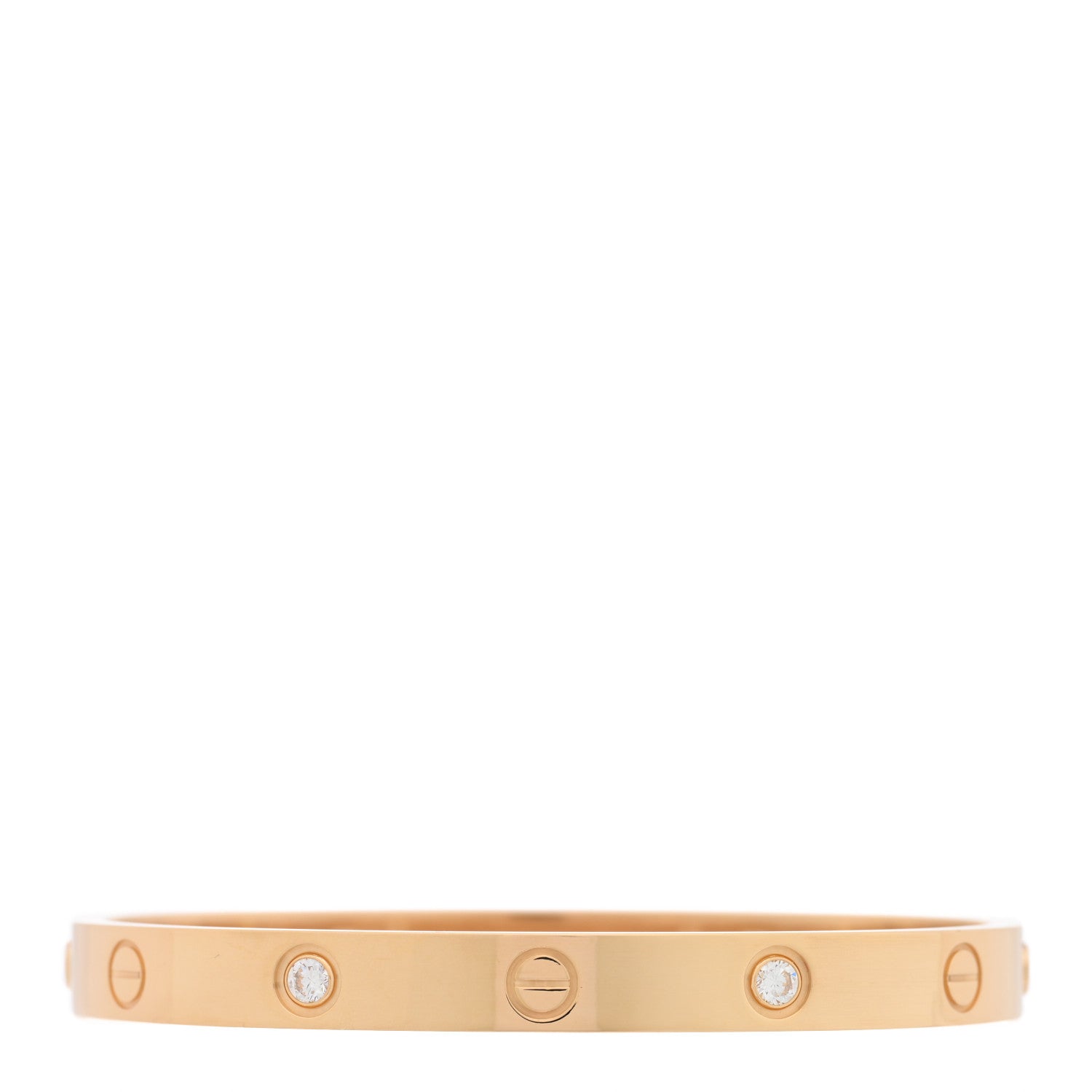 18K Yellow Gold 4 Diamond LOVE Bracelet 17 — view 2