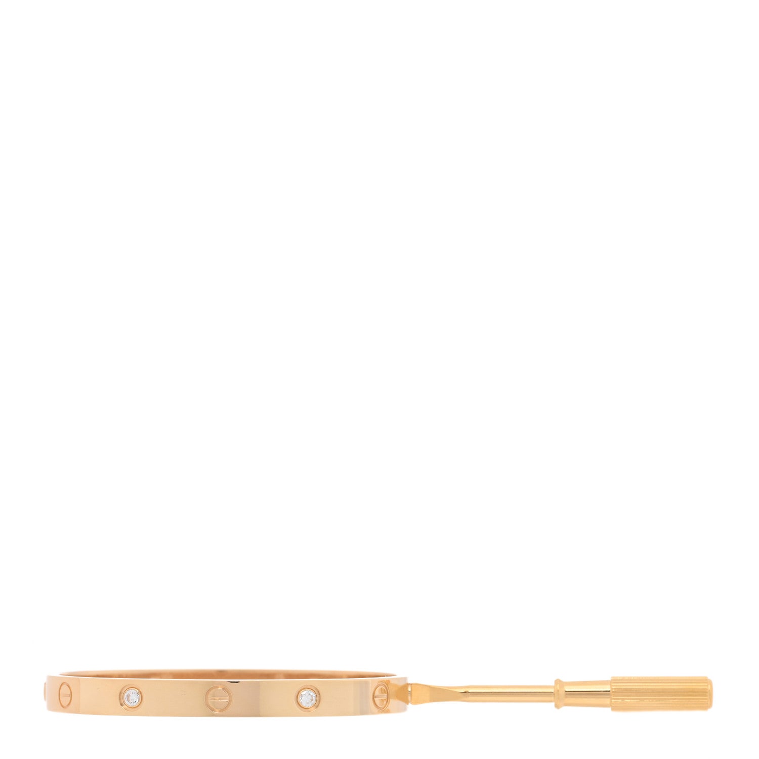 18K Yellow Gold 4 Diamond LOVE Bracelet 17 — view 3