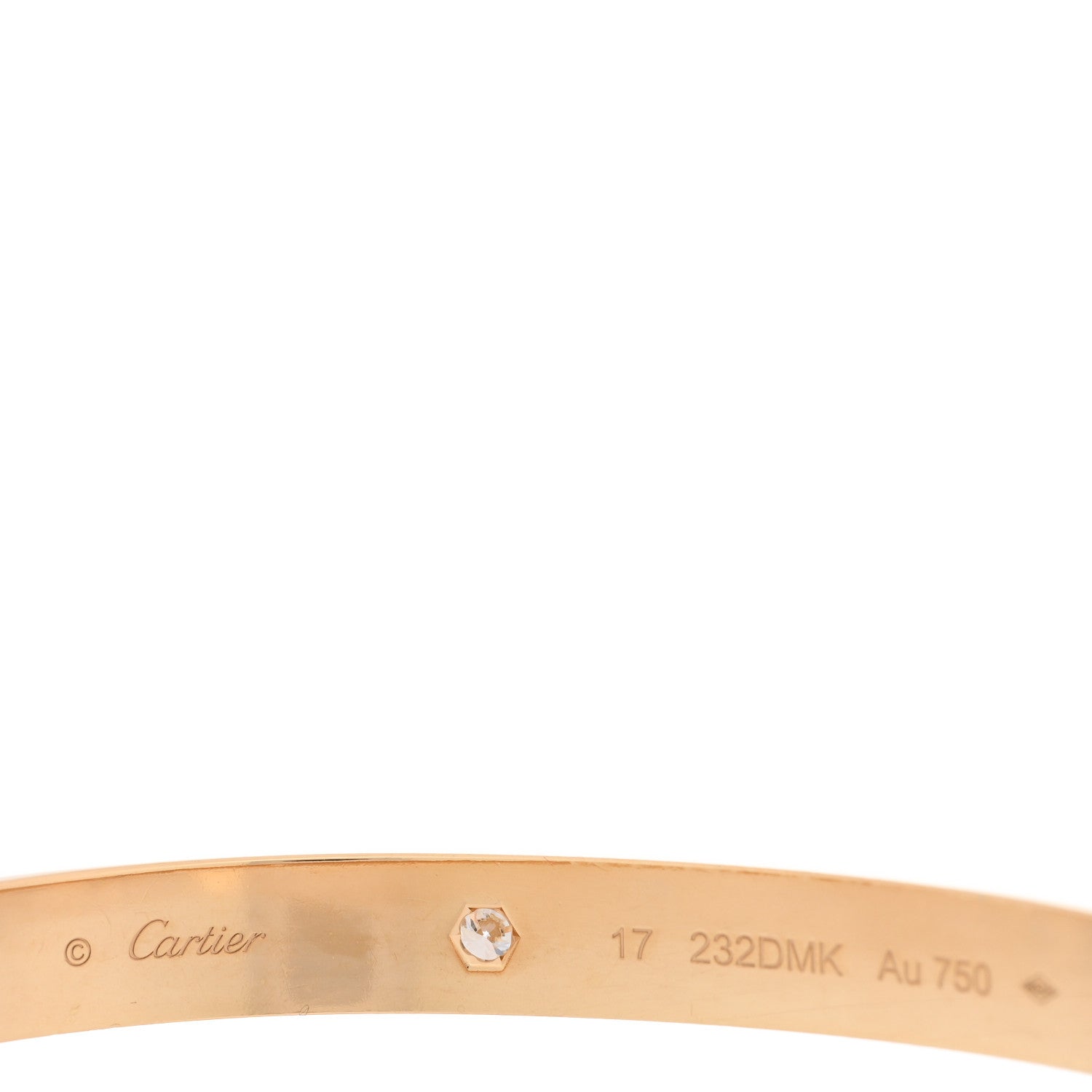 18K Yellow Gold 4 Diamond LOVE Bracelet 17 — view 4