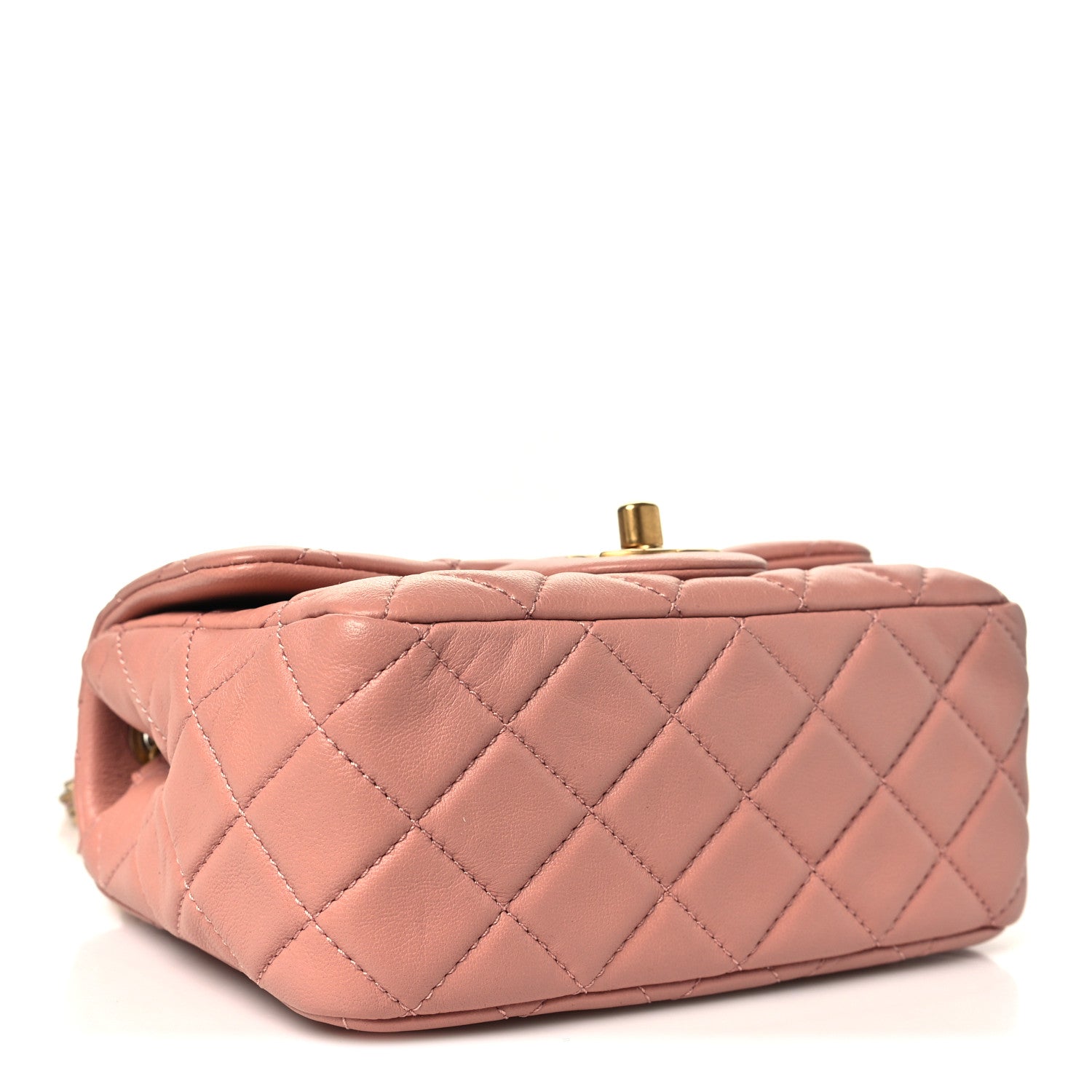 Lambskin Quilted Mini Pearl Crush Flap Pink — view 4