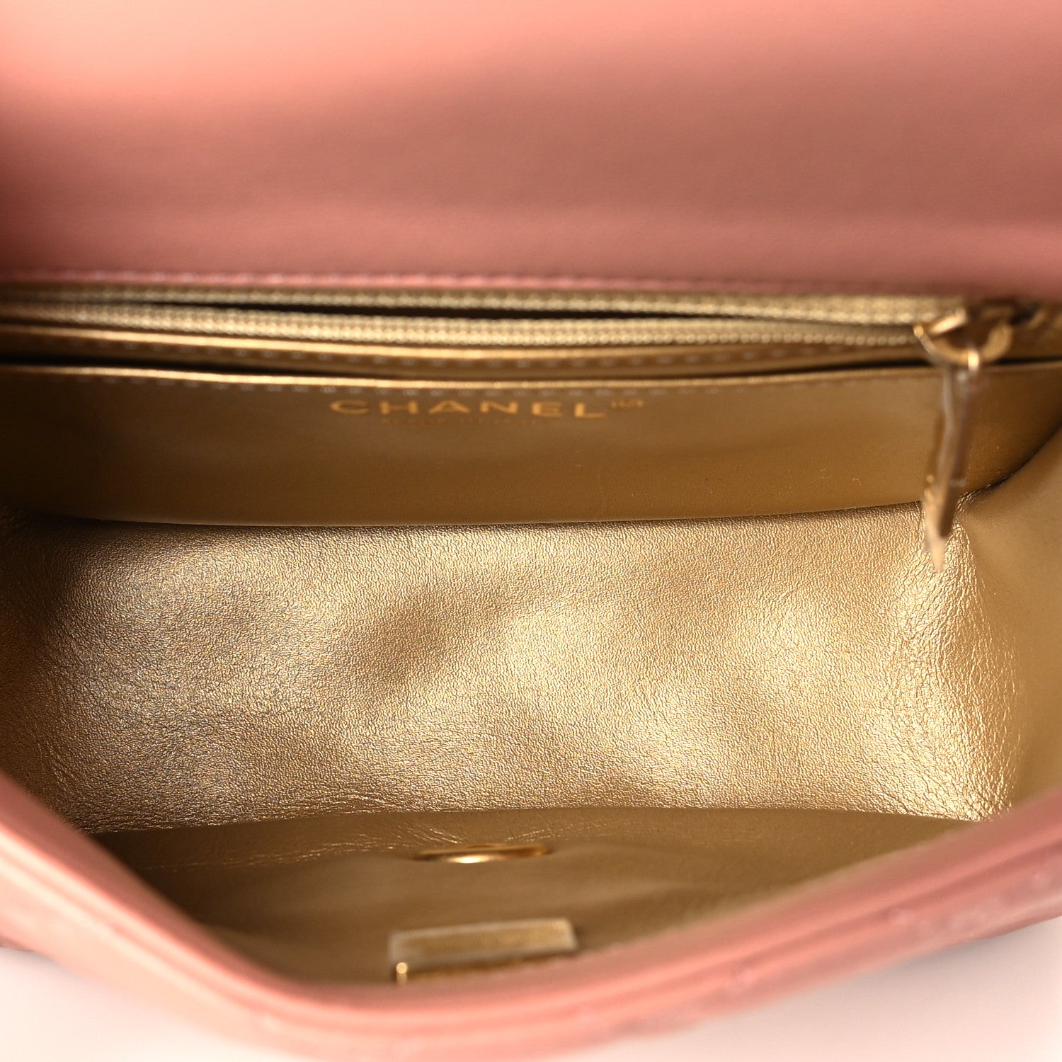 Lambskin Quilted Mini Pearl Crush Flap Pink — view 5