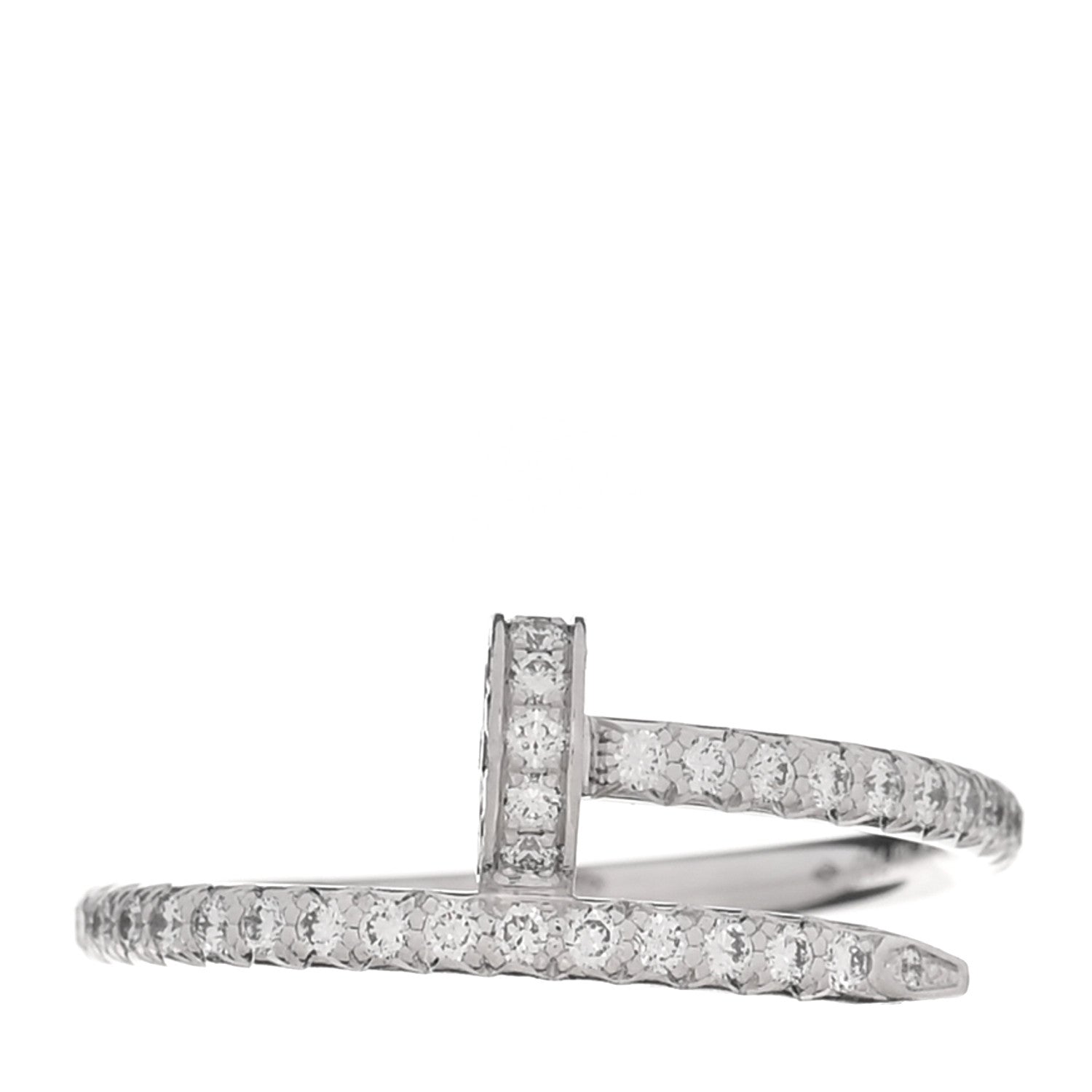 18K White Gold Diamond Juste Un Clou Paved Ring 51 5.75