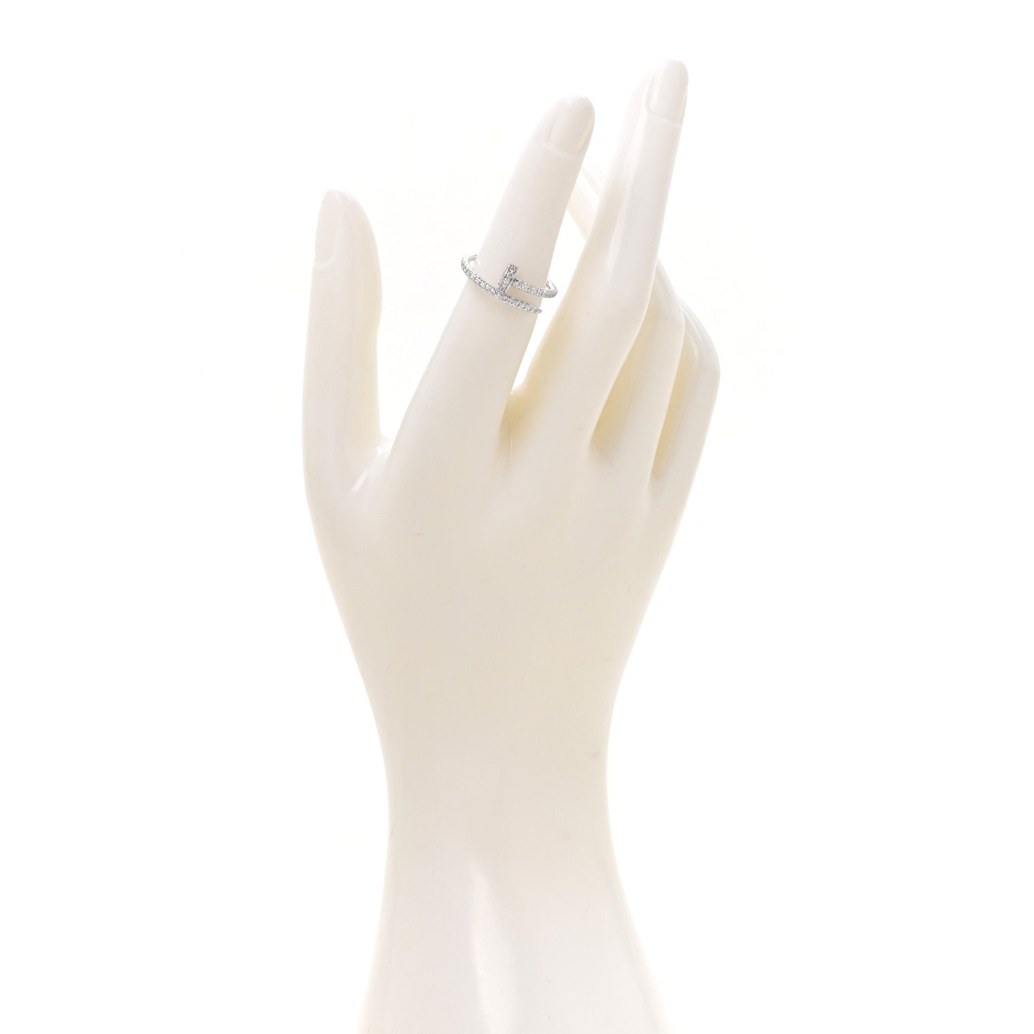 18K White Gold Diamond Juste Un Clou Paved Ring 51 5.75 — view 2