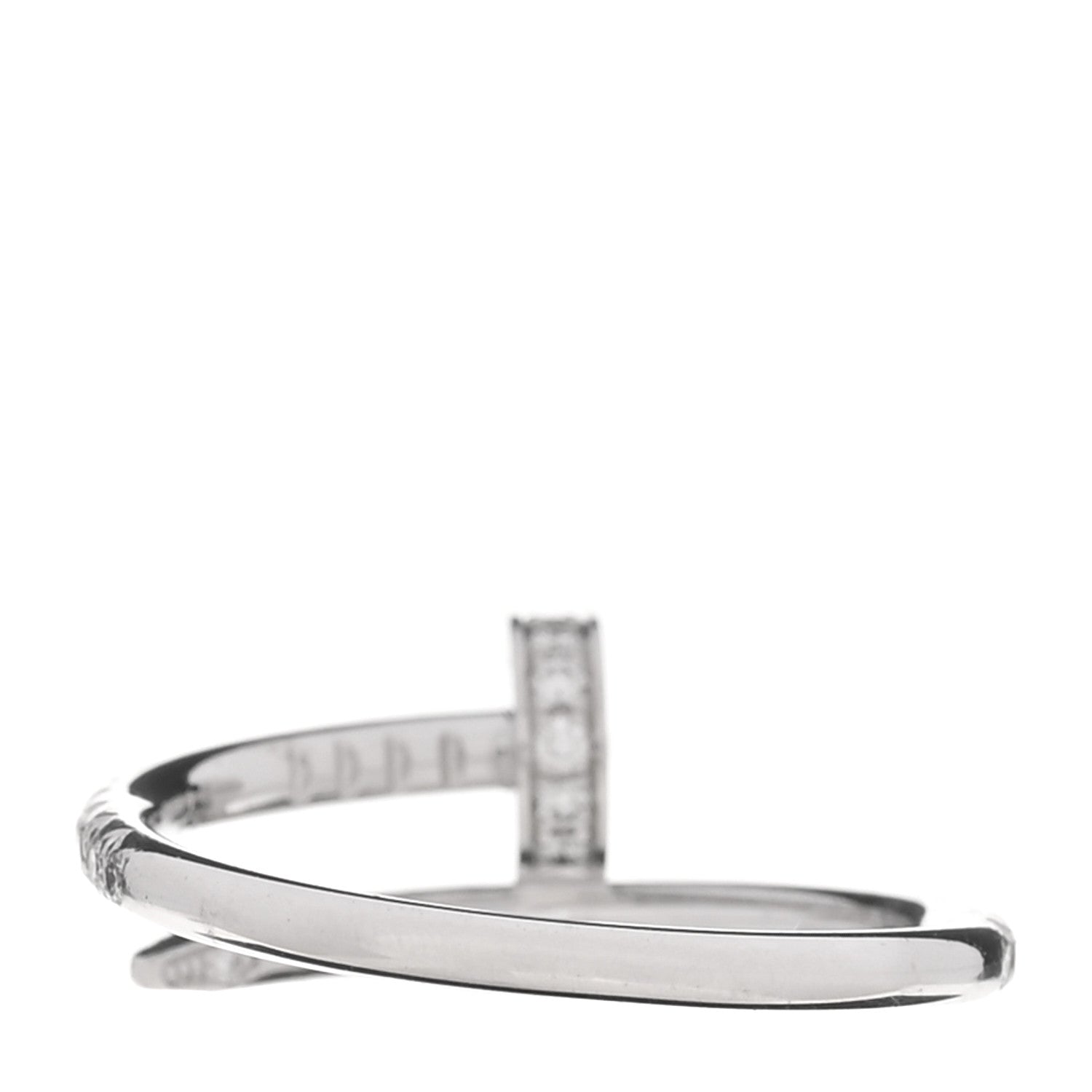 18K White Gold Diamond Juste Un Clou Paved Ring 51 5.75 — view 3
